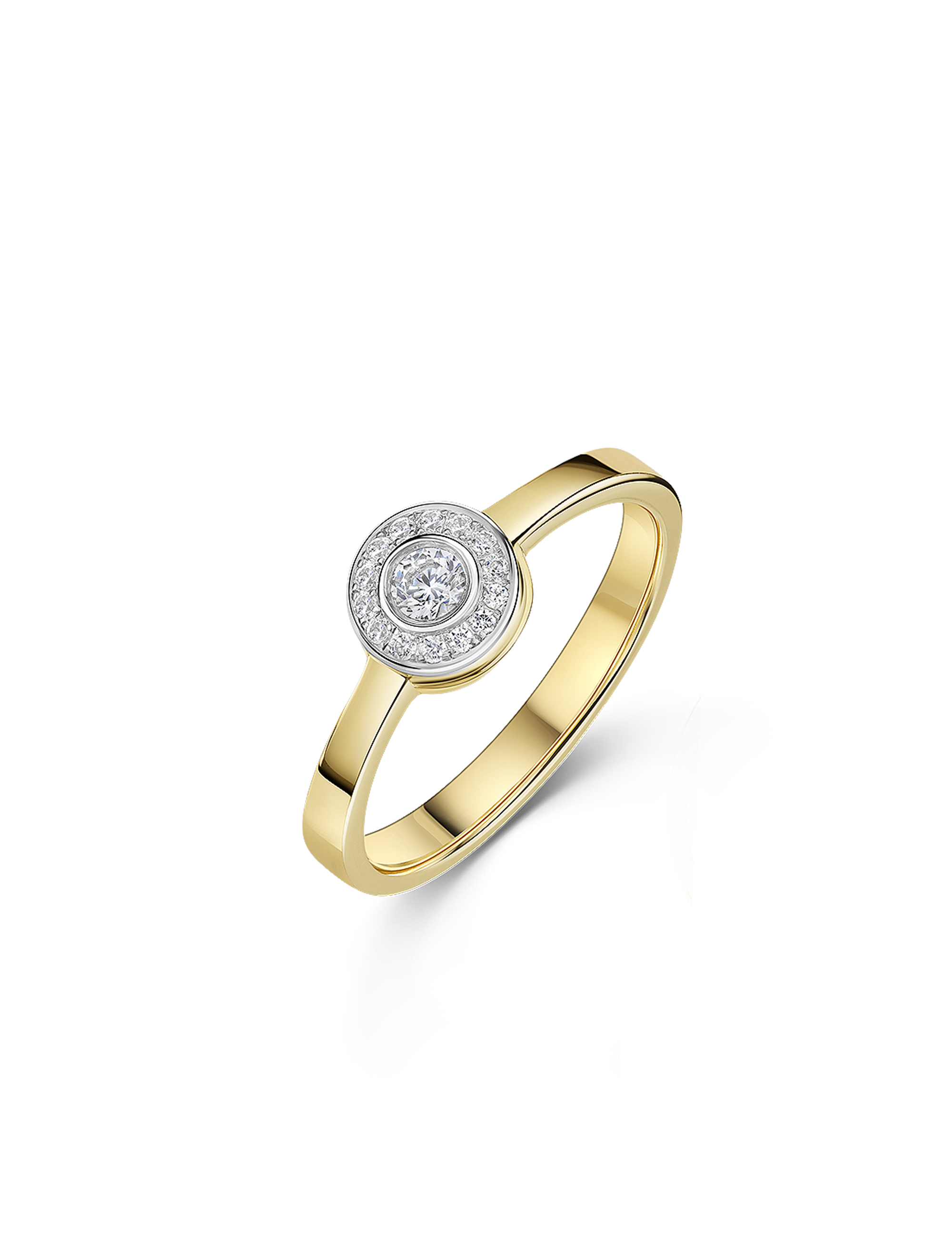 Premium Ring 585/- Gelbgold mit Diamanten 0.17 Karat