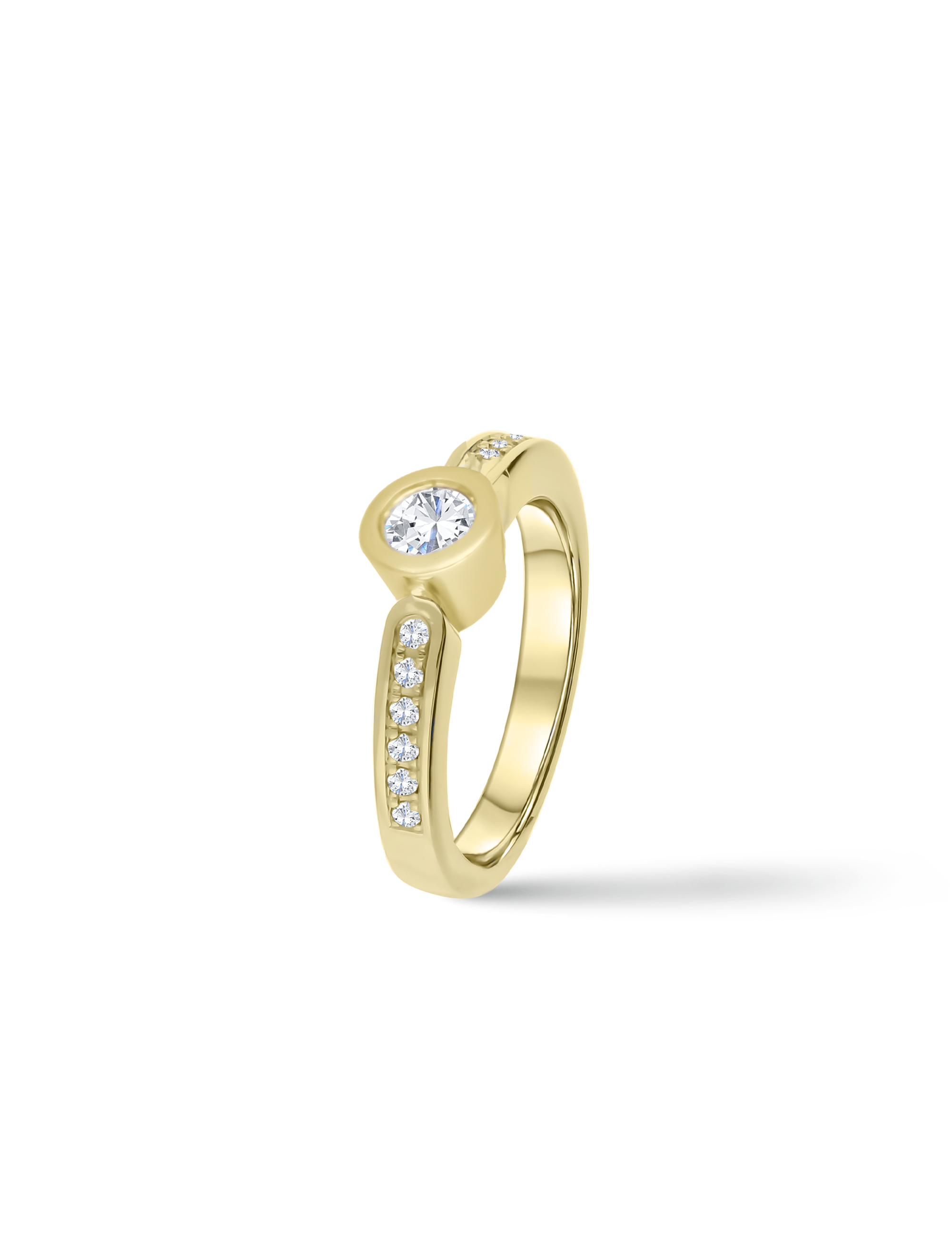 Premium Ring, 585/- Gelbgold mit Diamanten 0,50 Karat