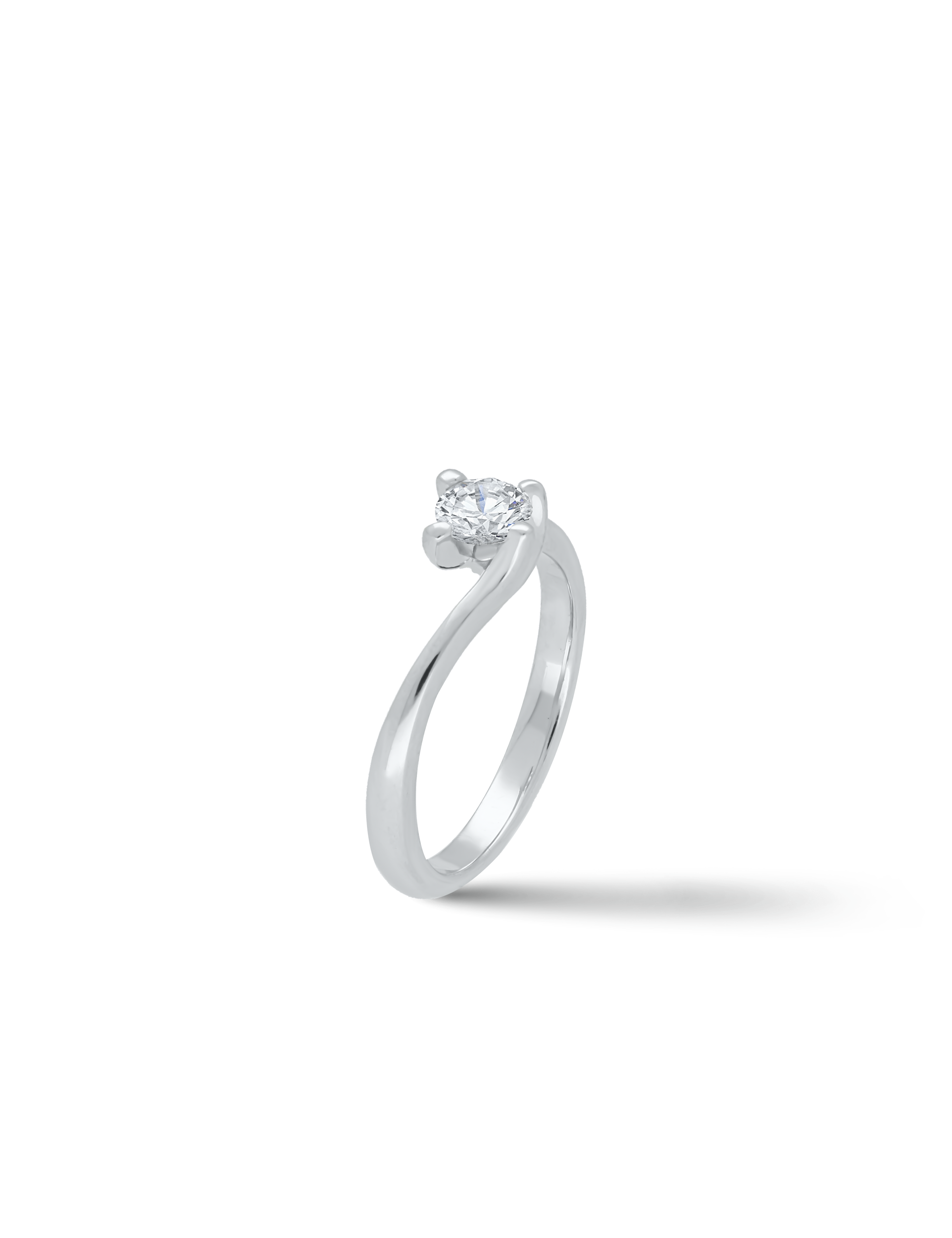 Premium Ring, 585/- Weißgold mit Diamant 0,50 Karat