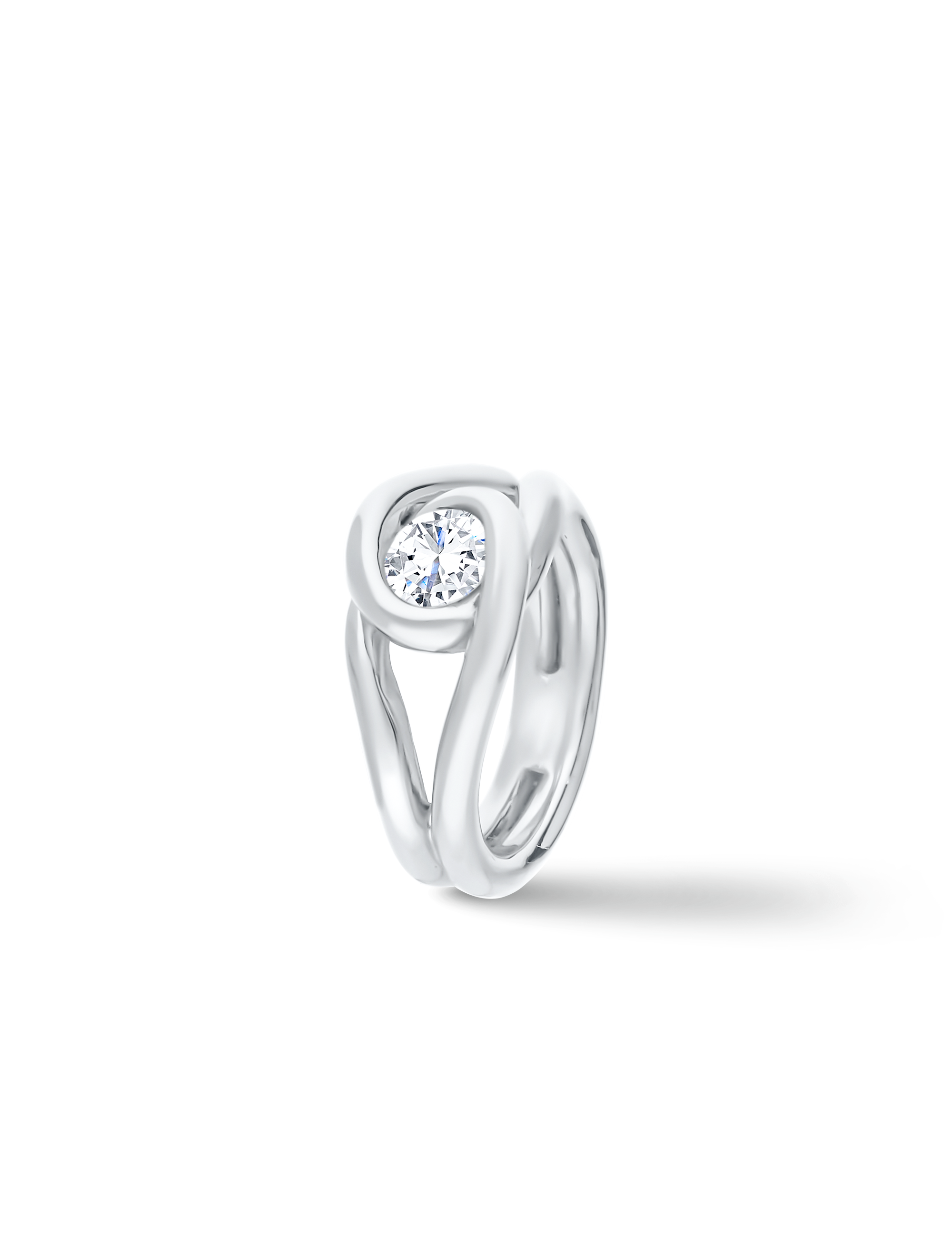 Premium Ring, Weißgold mit Diamant 0,75 Karat