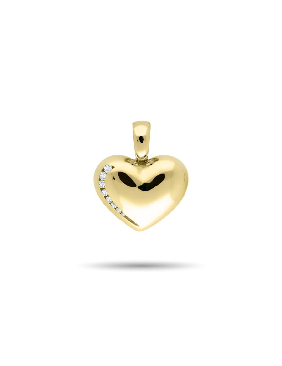 Premium Anhänger Herz, 585/- Gold mit Diamanten