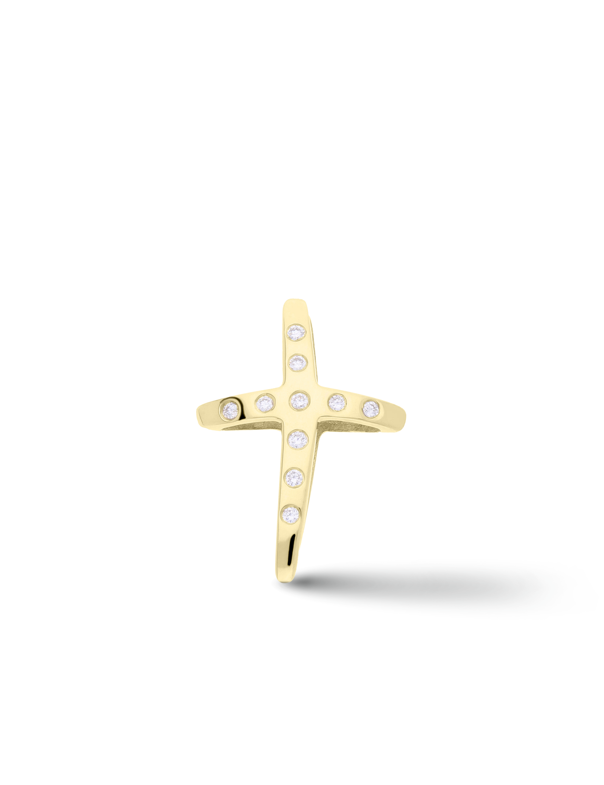 Premium Anhänger Kreuz, Gelbgold mit Diamanten 0,10 Karat