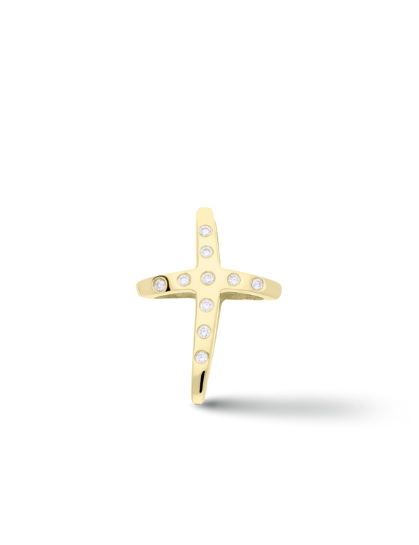 Premium Anhänger Kreuz, Gelbgold mit Diamanten 0,10 Karat
