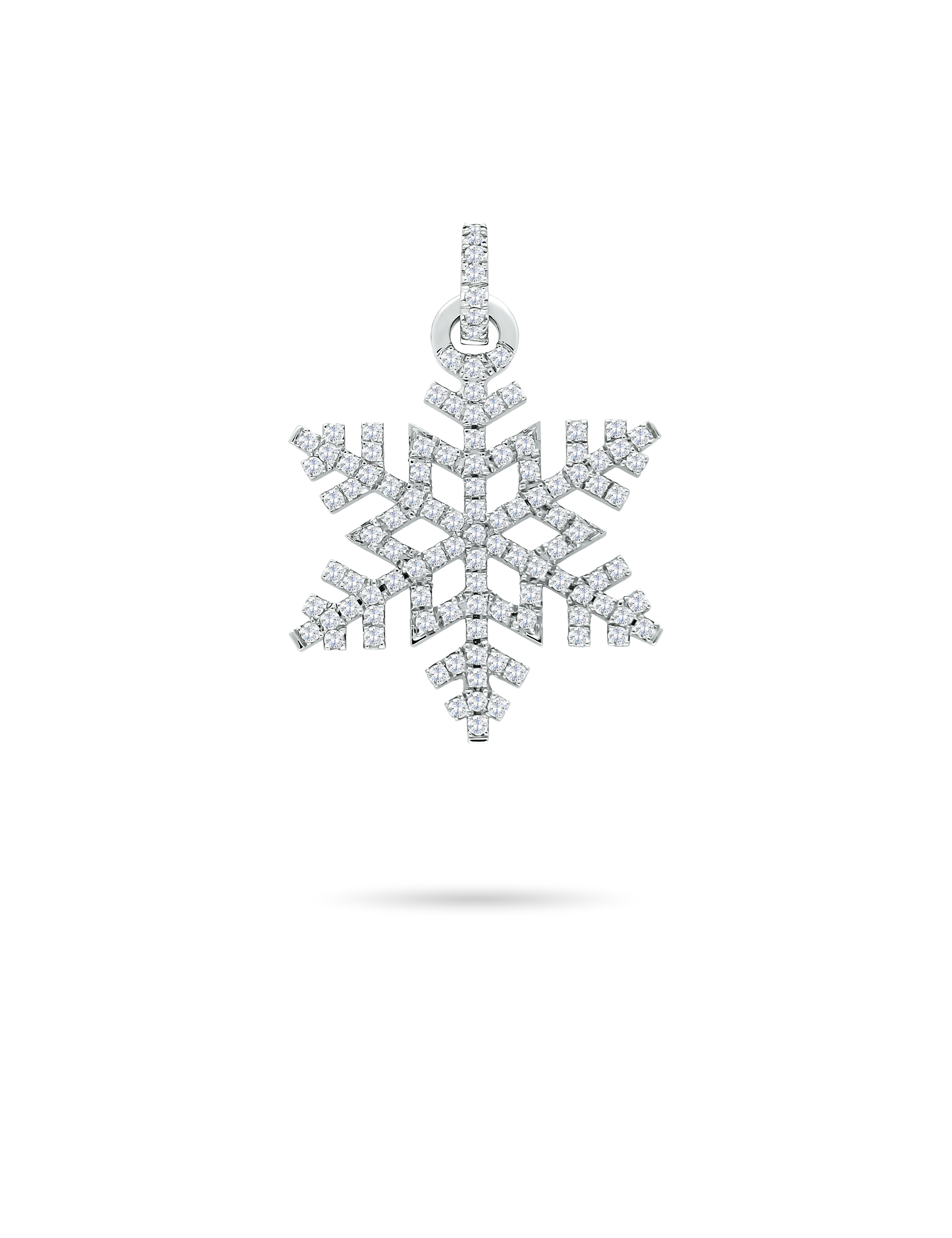 Premium Anhänger Schneeflocke, Weißgold mit Diamanten 0,825 Karat