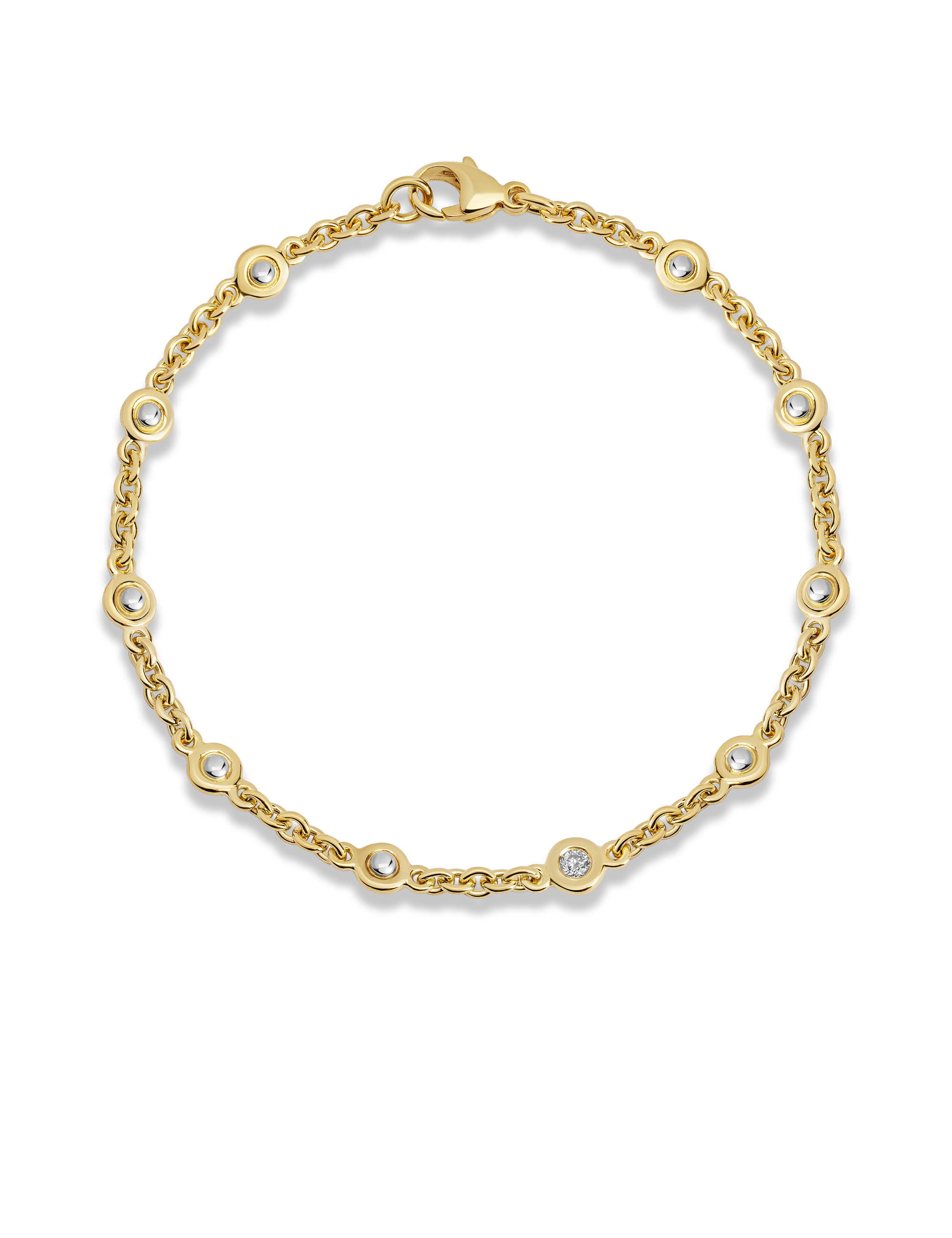 Premium Armband, 585/- Gelbgold mit Diamanten 0,10 Karat