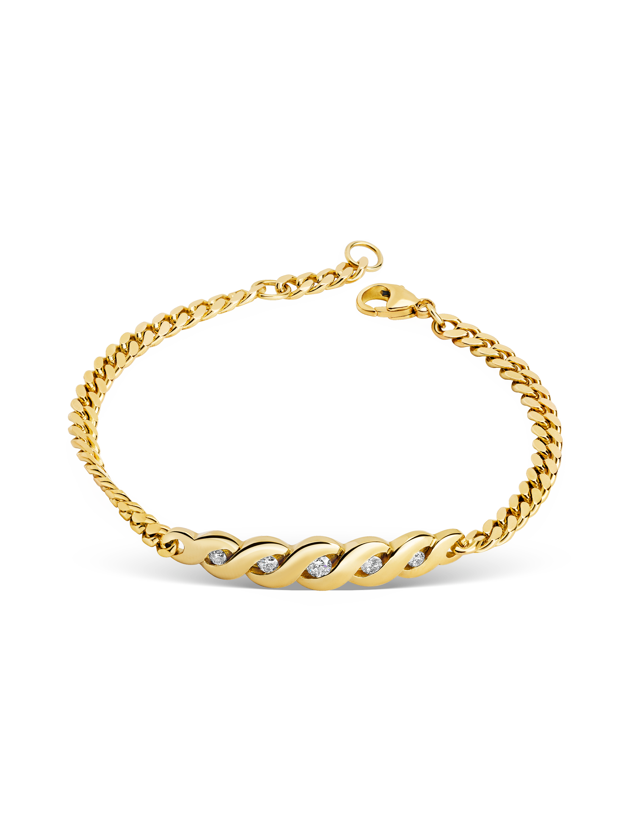 Premium Armband, 585/- Gelbgold mit Diamanten 0,35 Karat