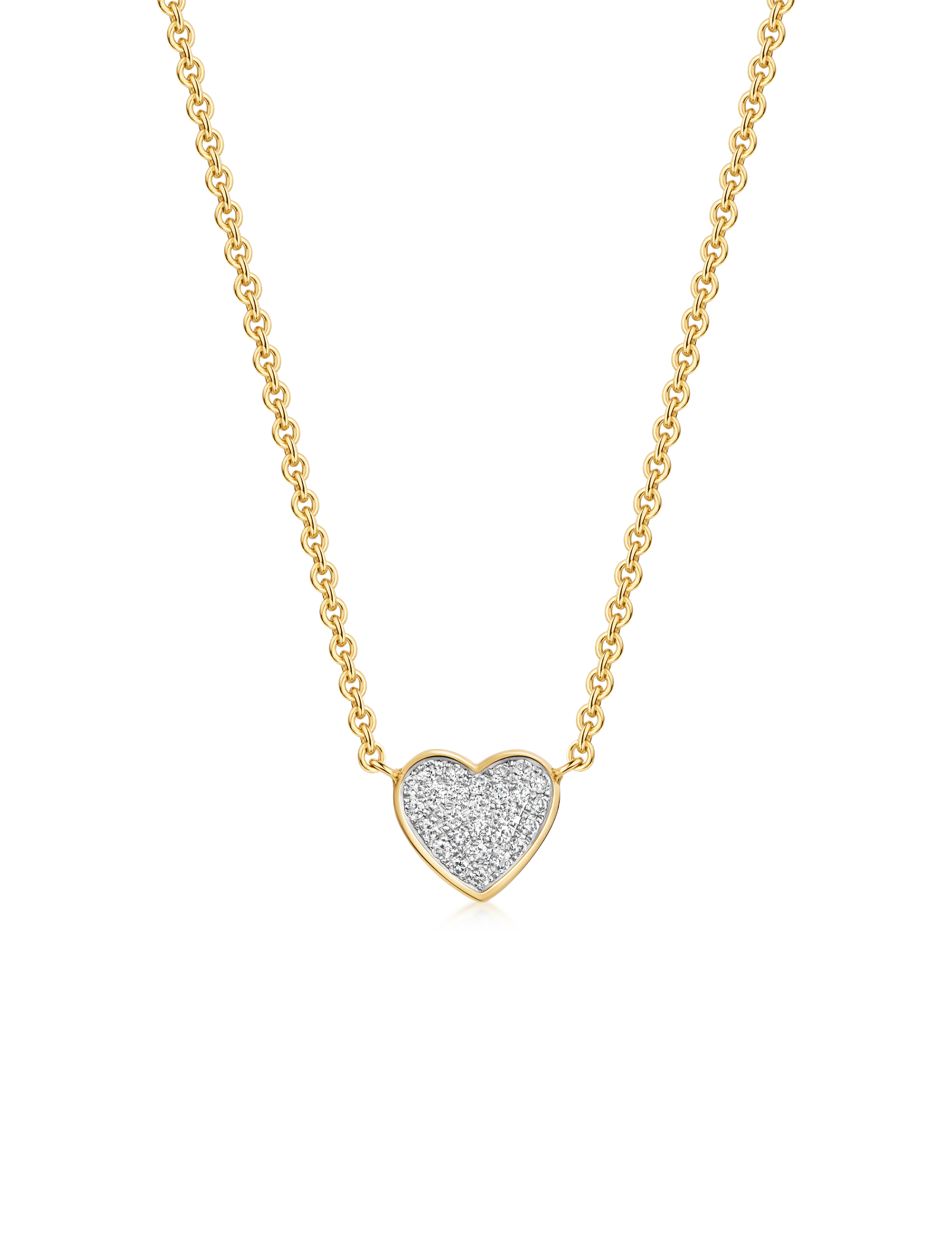 Premium Collier Herz, 585/- Gelbgold mit Diamanten 0,25 Karat