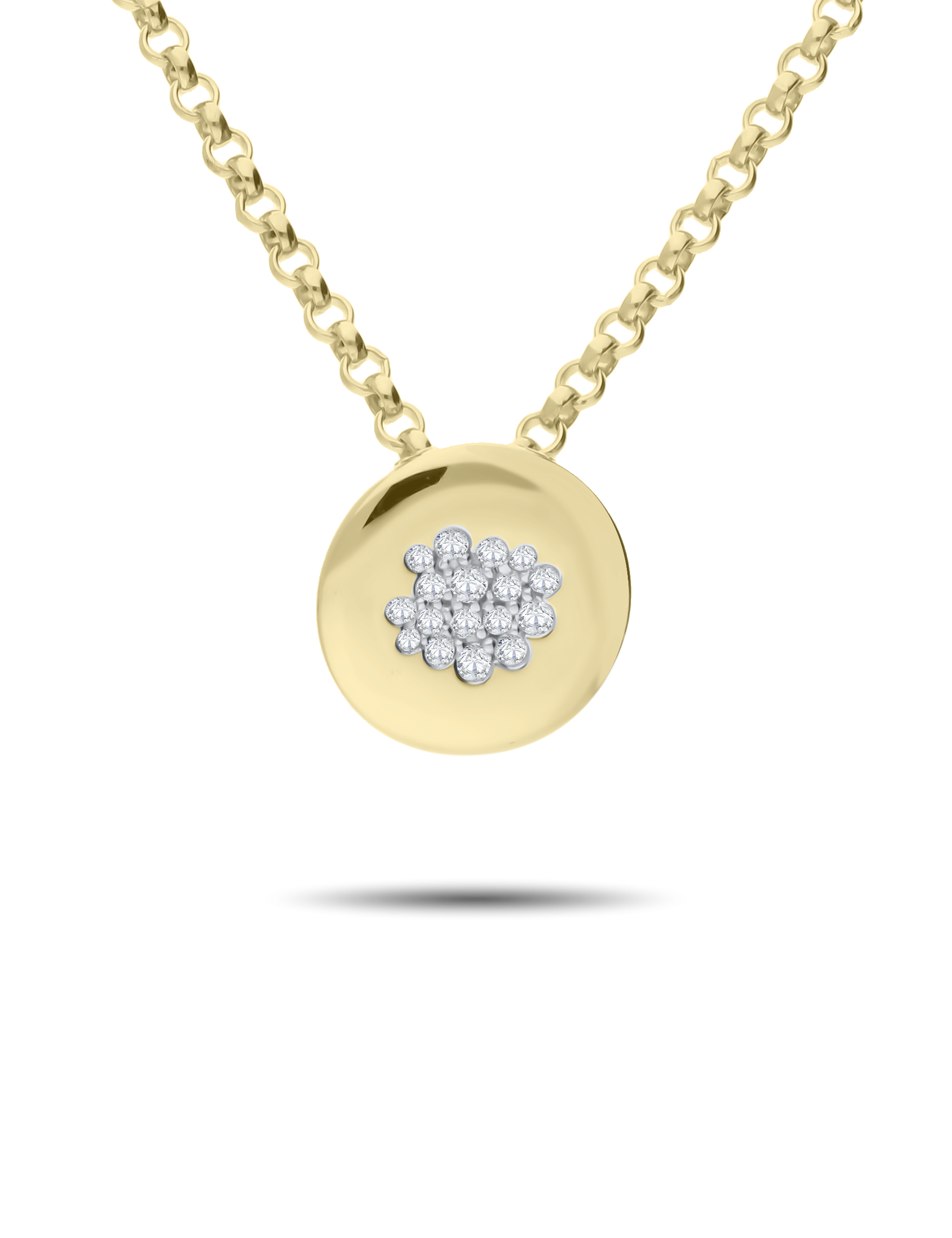 Premium Kette mit Anhänger, 585/- Gelbgold mit Diamanten 0,15 Karat