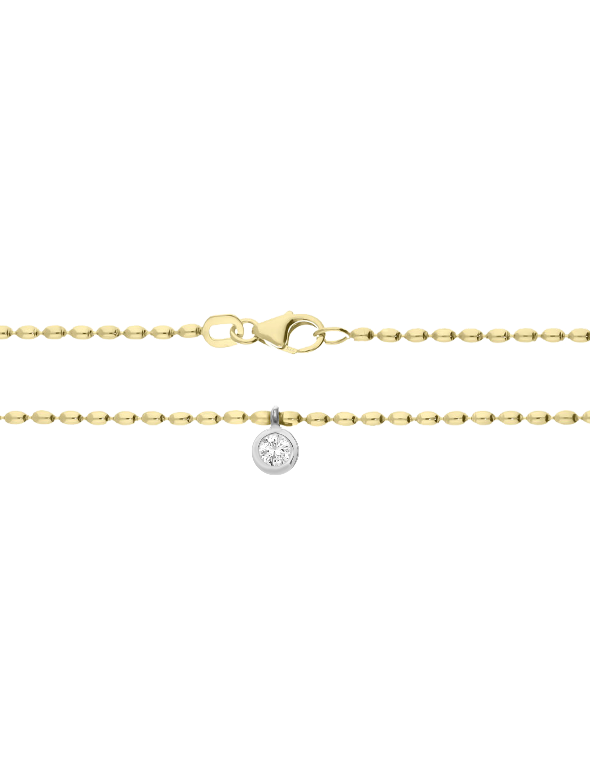 Premium Kugelkette mit Brillantanhaenger 0.15 Karat 585 Gelbgold Bicolor_47192_2