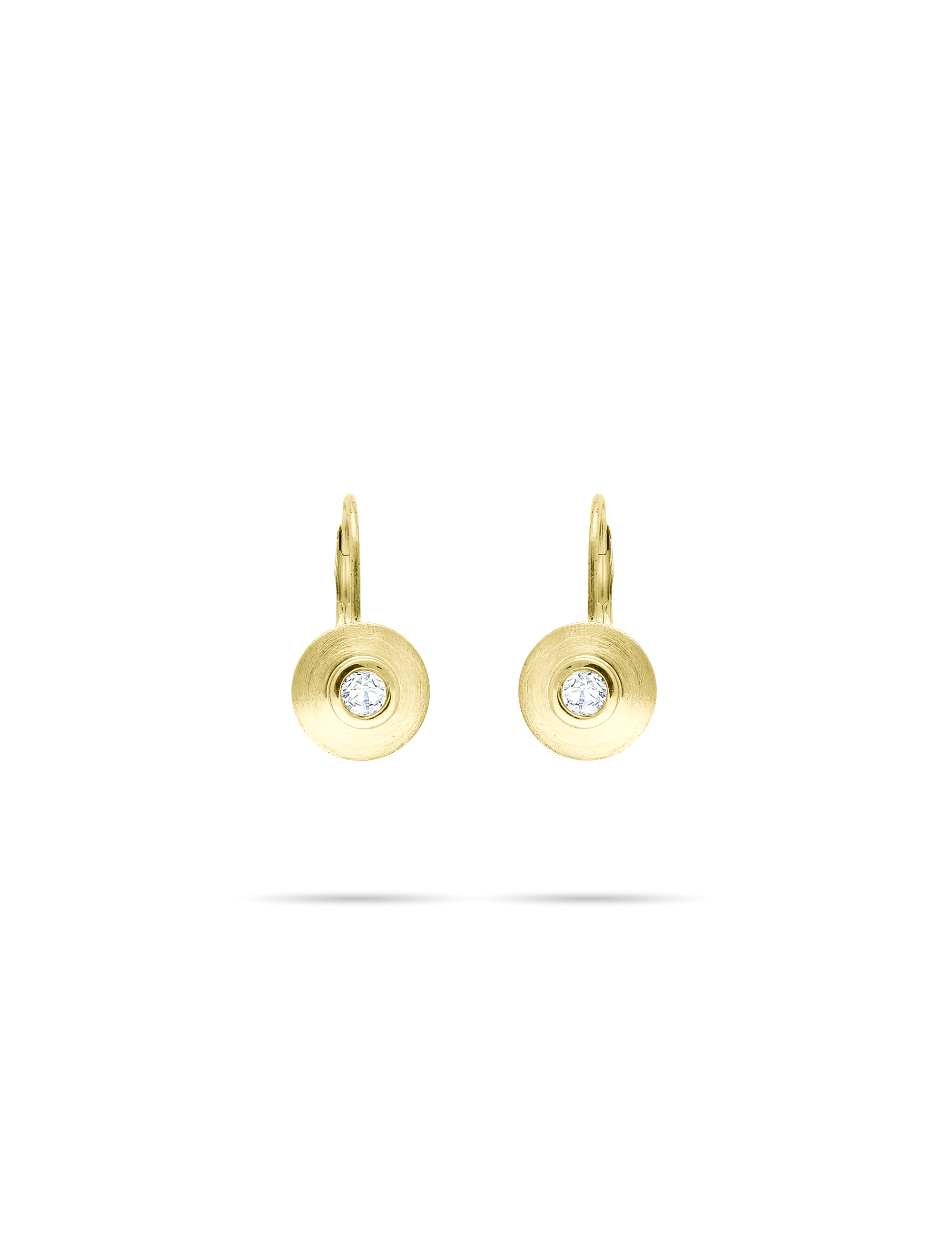 Premium Ohrboutton, 585/- Gelbgold mit Diamanten 0,15 Karat