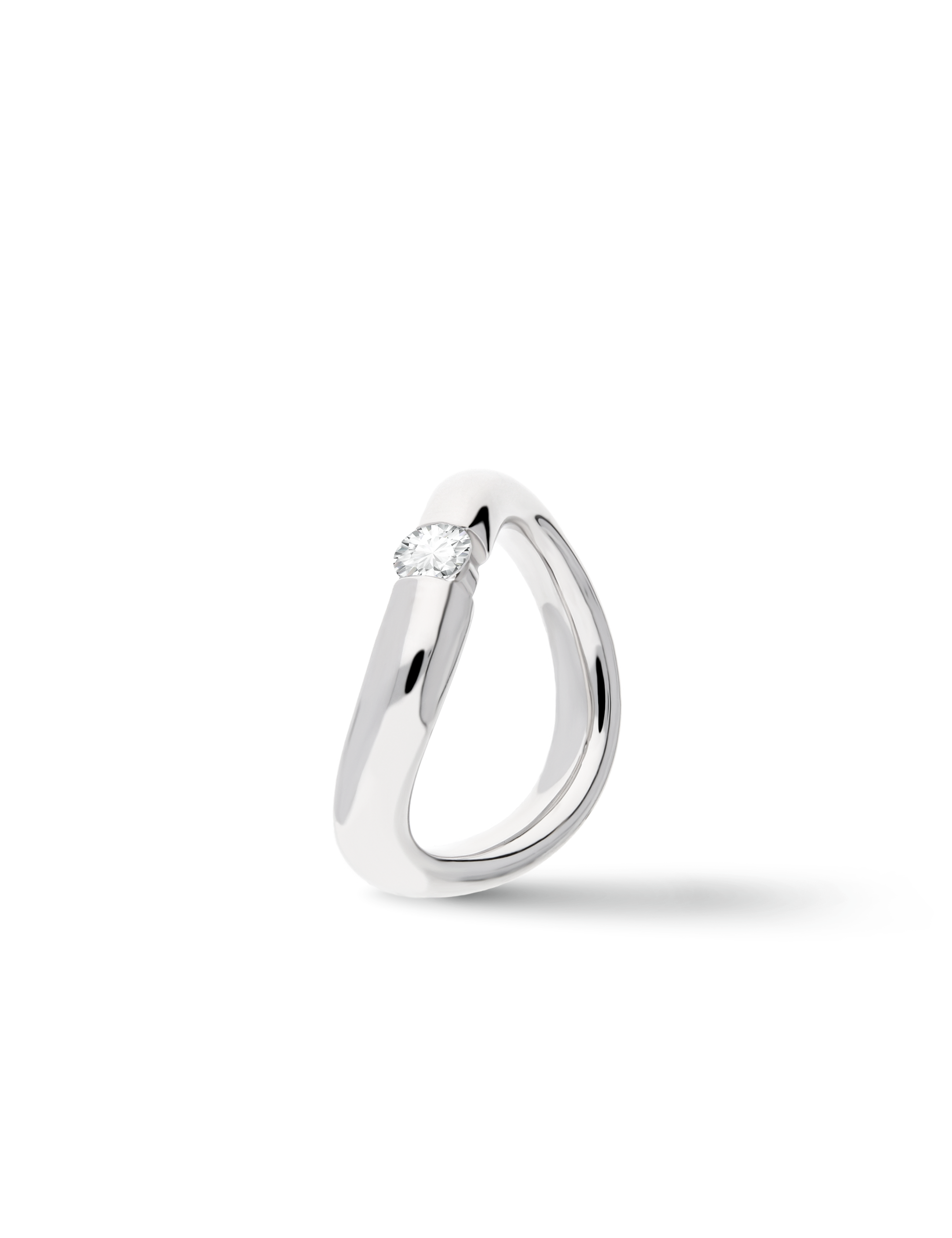 Premium Ring, 585/- Weissgold mit Diamant 0,30 Karat