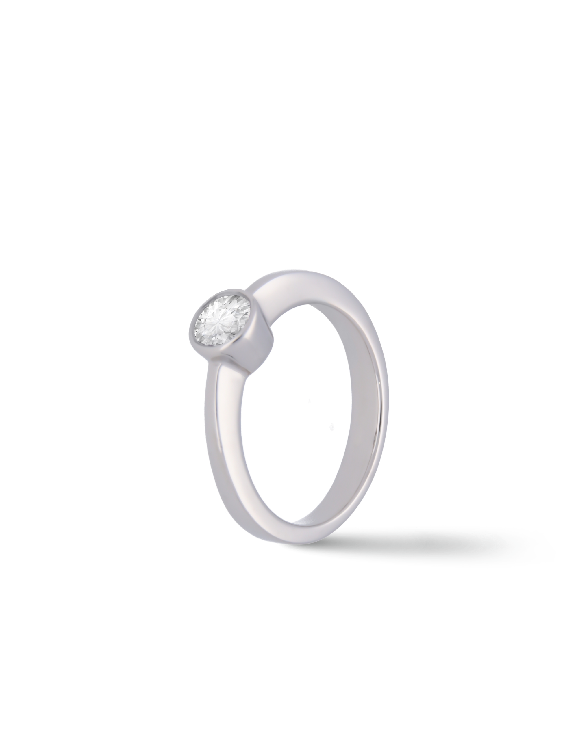 Premium Ring, 585/- Weißgold mit Diamant 0,40 Karat