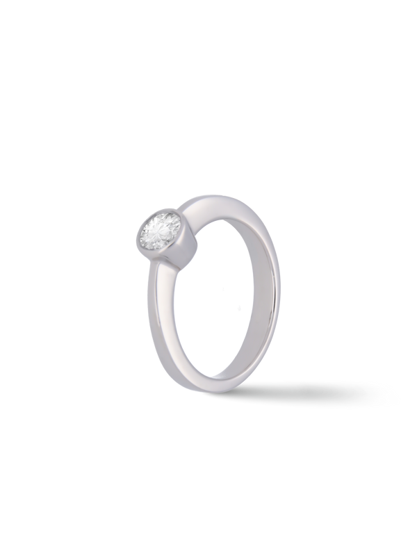 Premium Ring, 585/- Weißgold mit Diamant 0,40 Karat