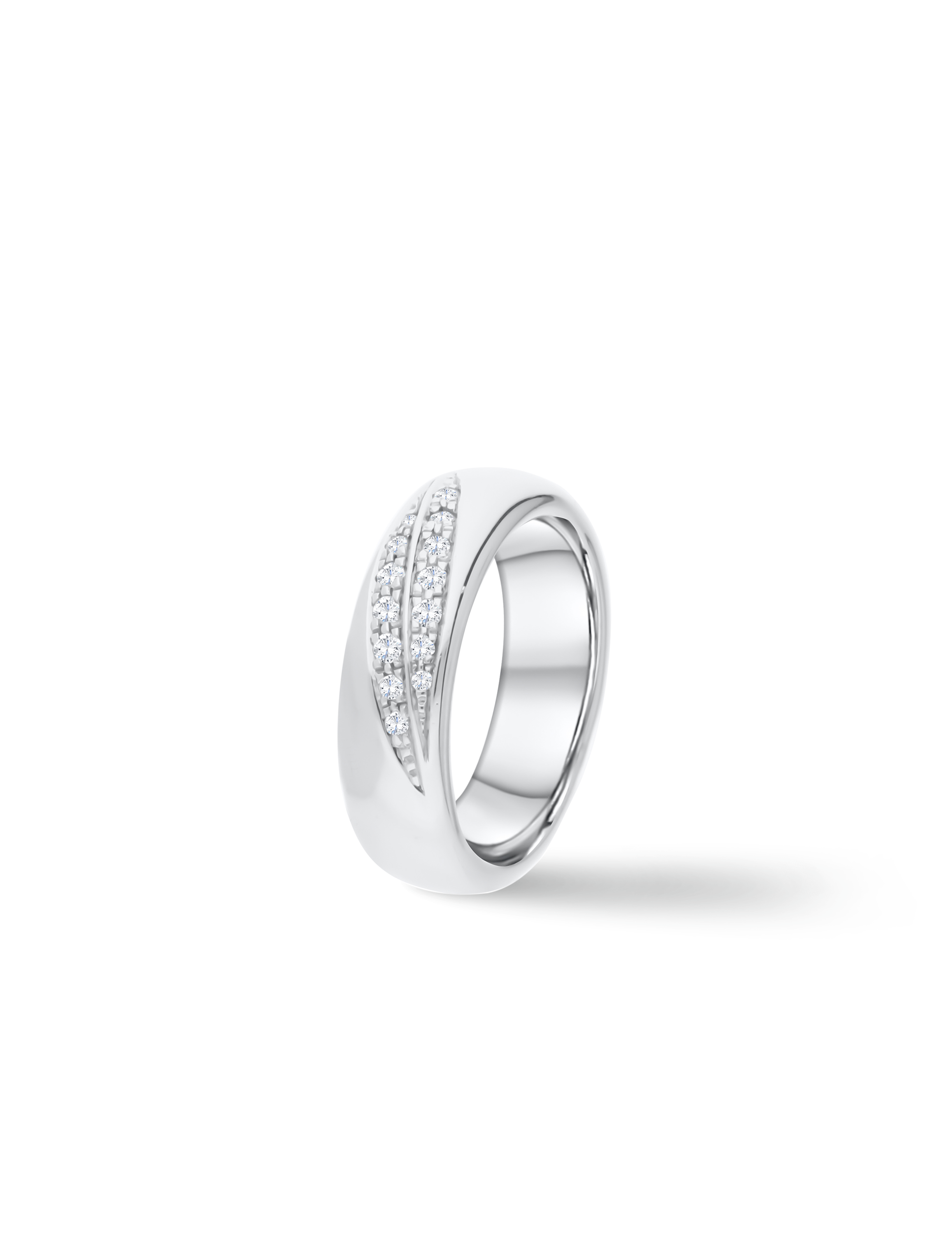 Premium Ring, 585/- Weißgold mit Diamanten 0,16 Karat