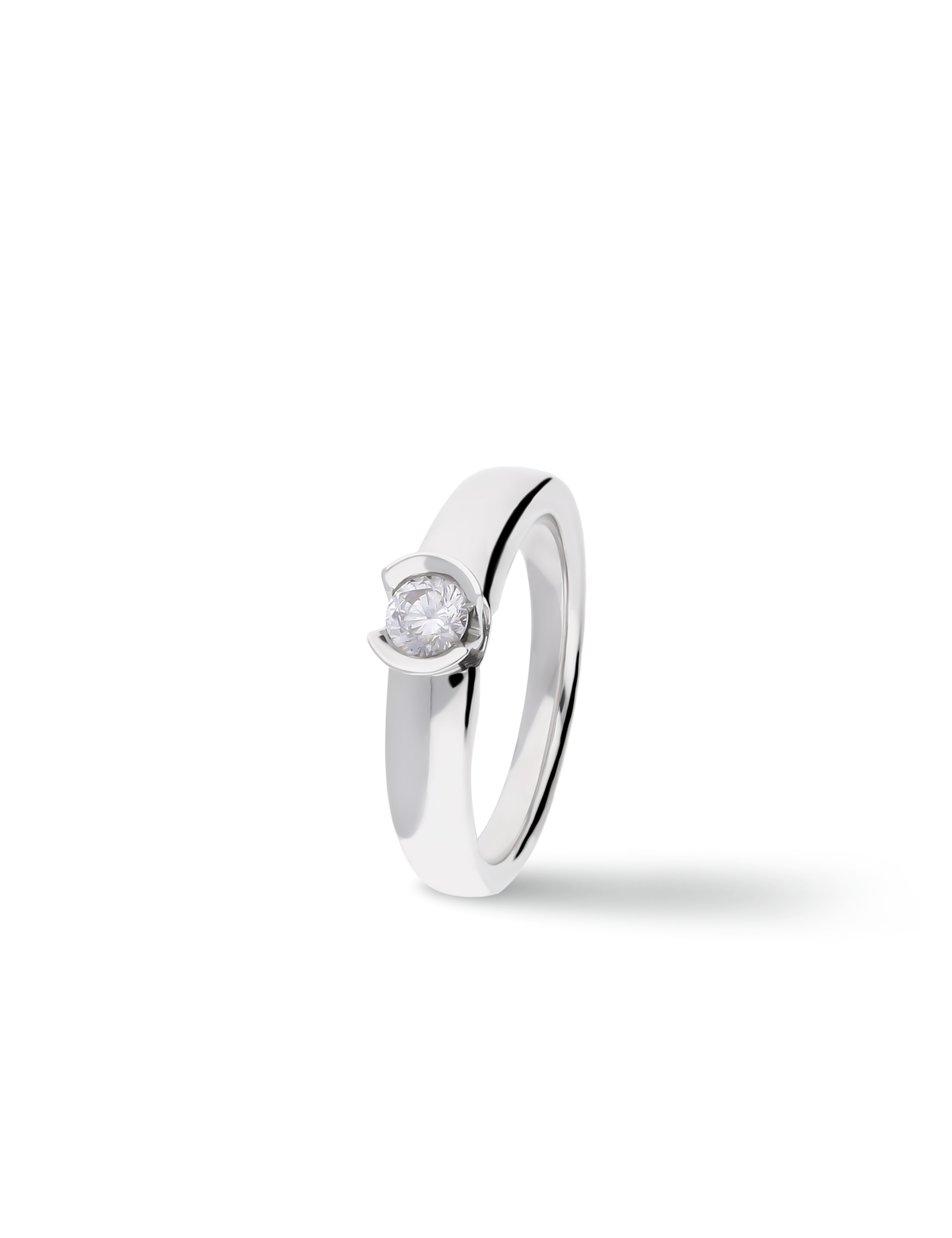 Premium Ring, Weißgold mit Diamant 0,25 Karat