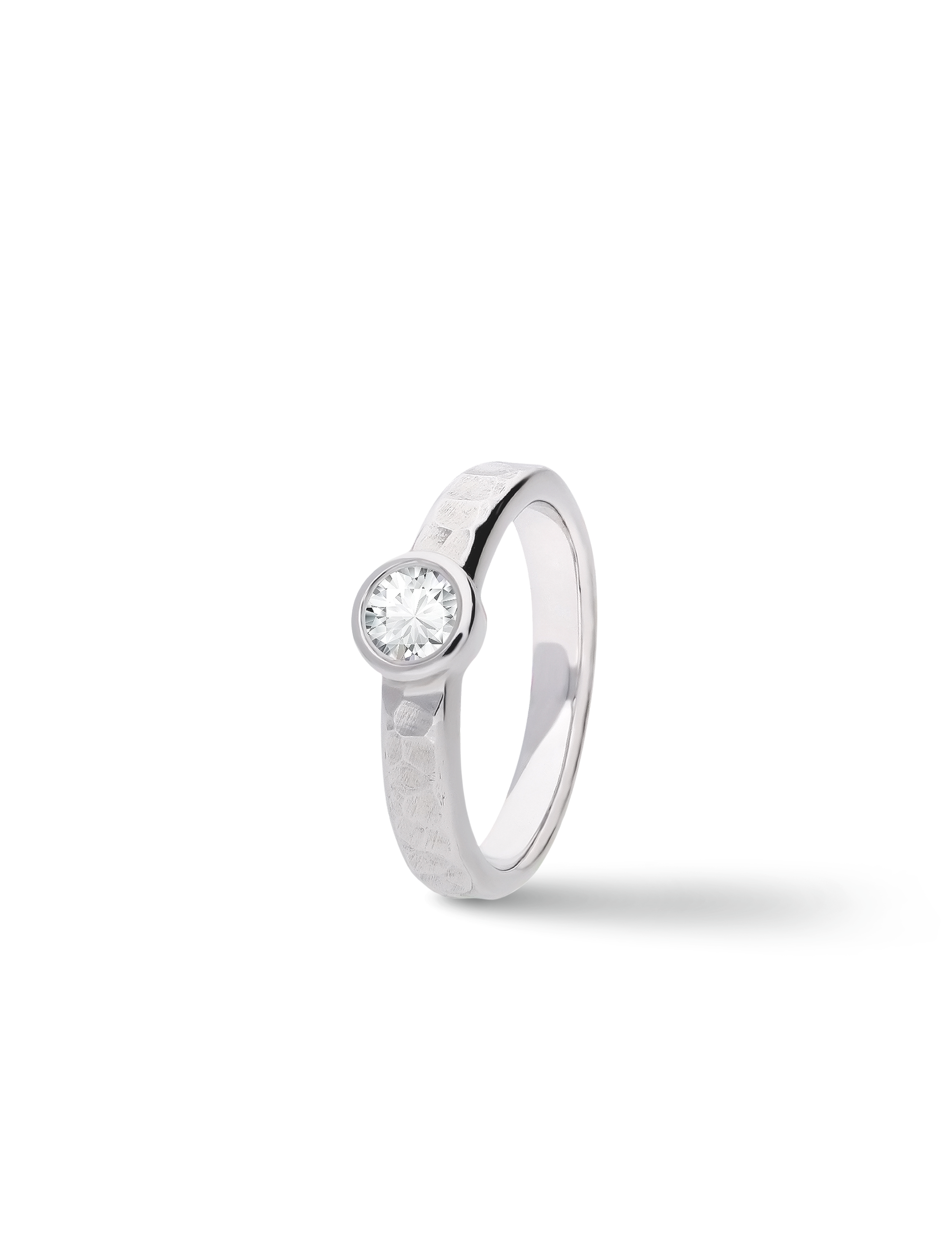 Premium Ring, Weißgold mit Diamant 0,50 Karat