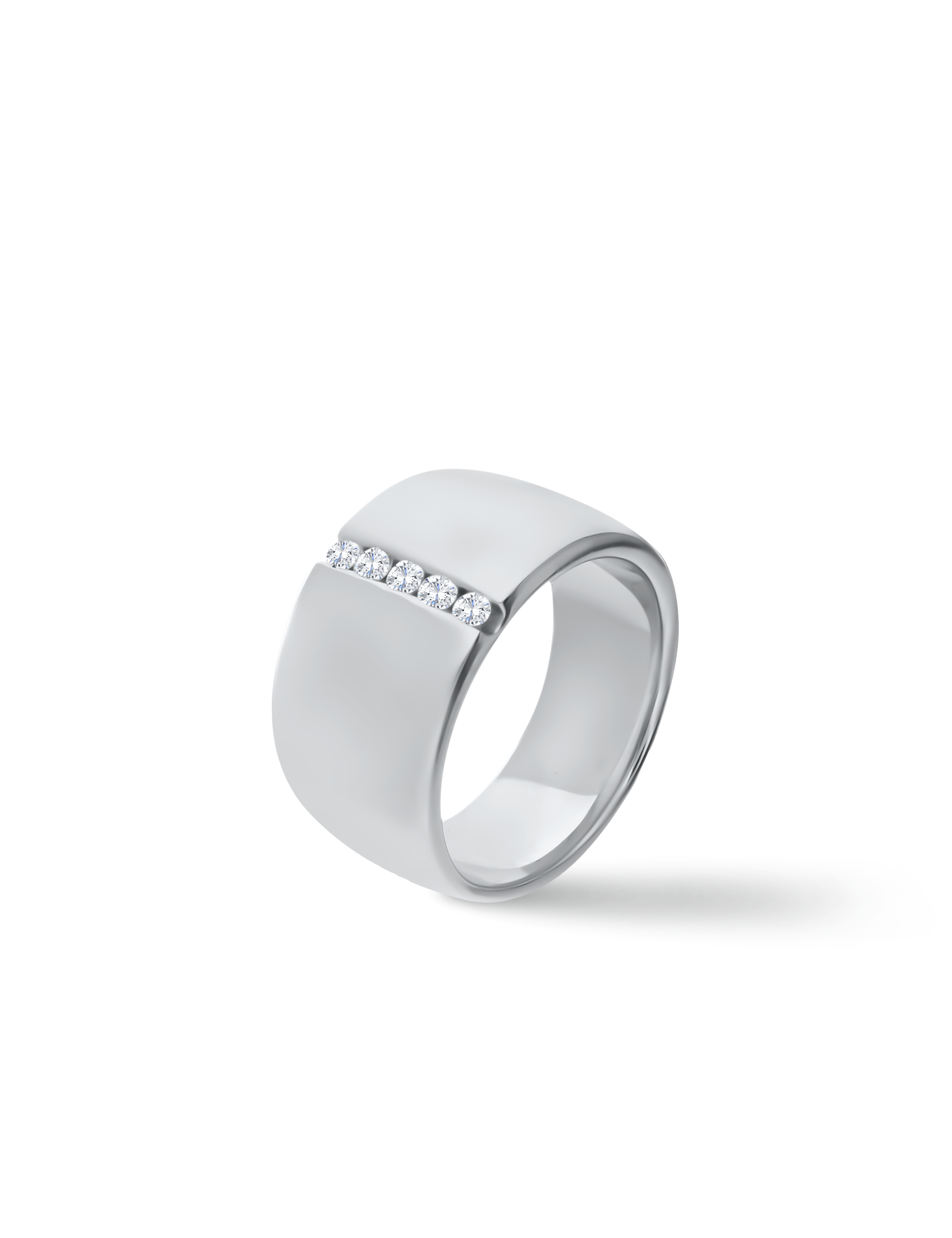Premium Ring, Weißgold mit Diamanten 0,20 Karat