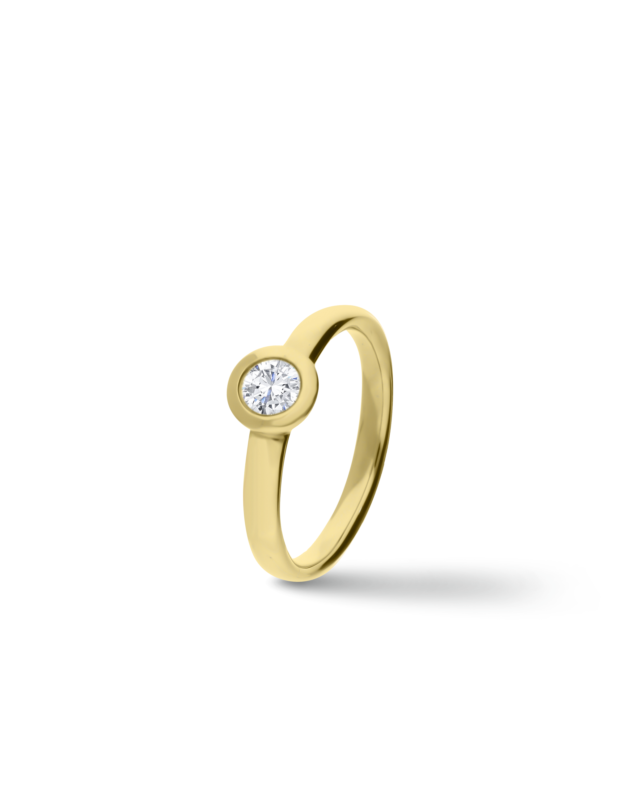 Premium Solitär Ring, Gelbgold mit Diamant 0,50 Karat
