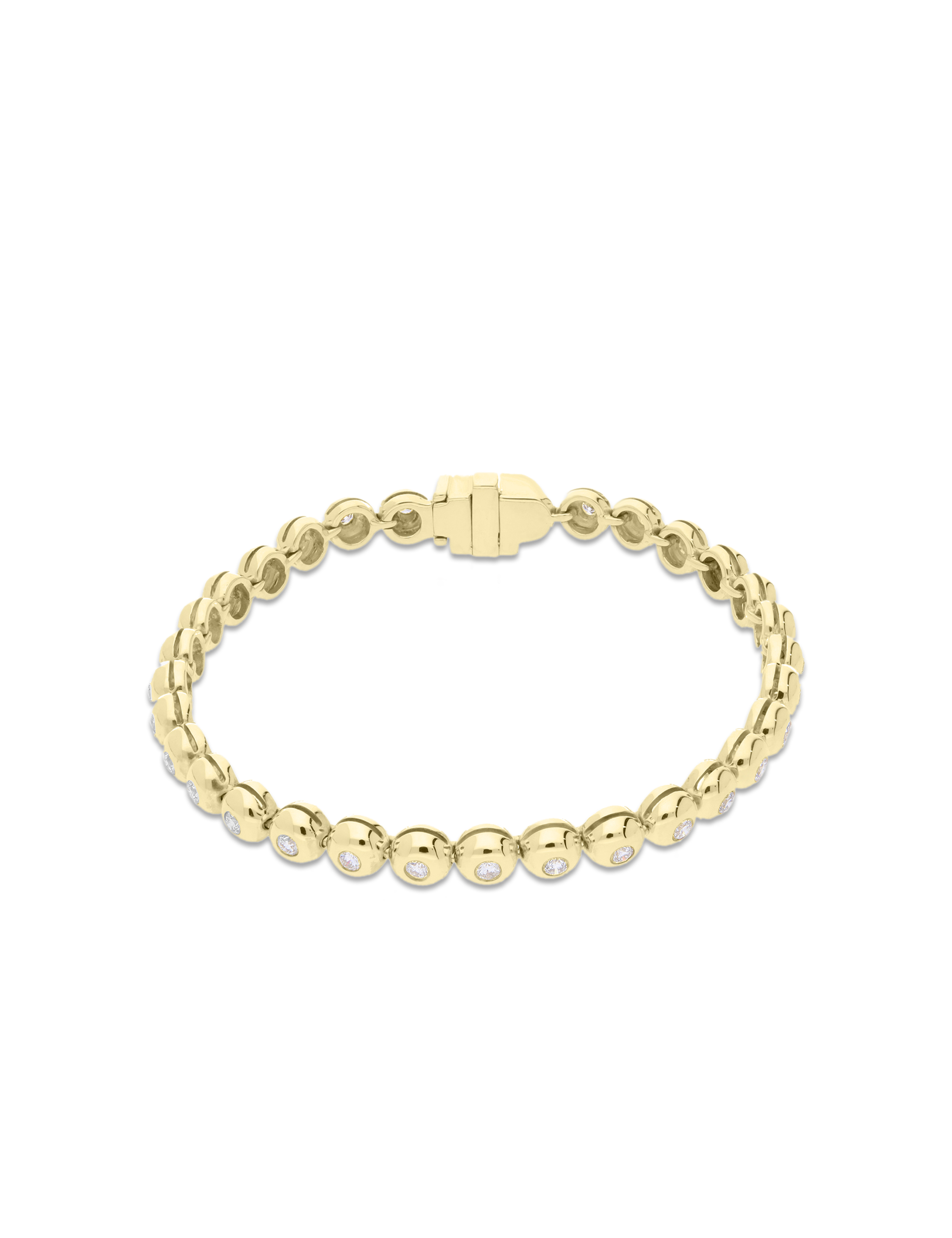 Premium Tennisarmband, 585/- Gelbgold mit Diamanten 1,60 Karat