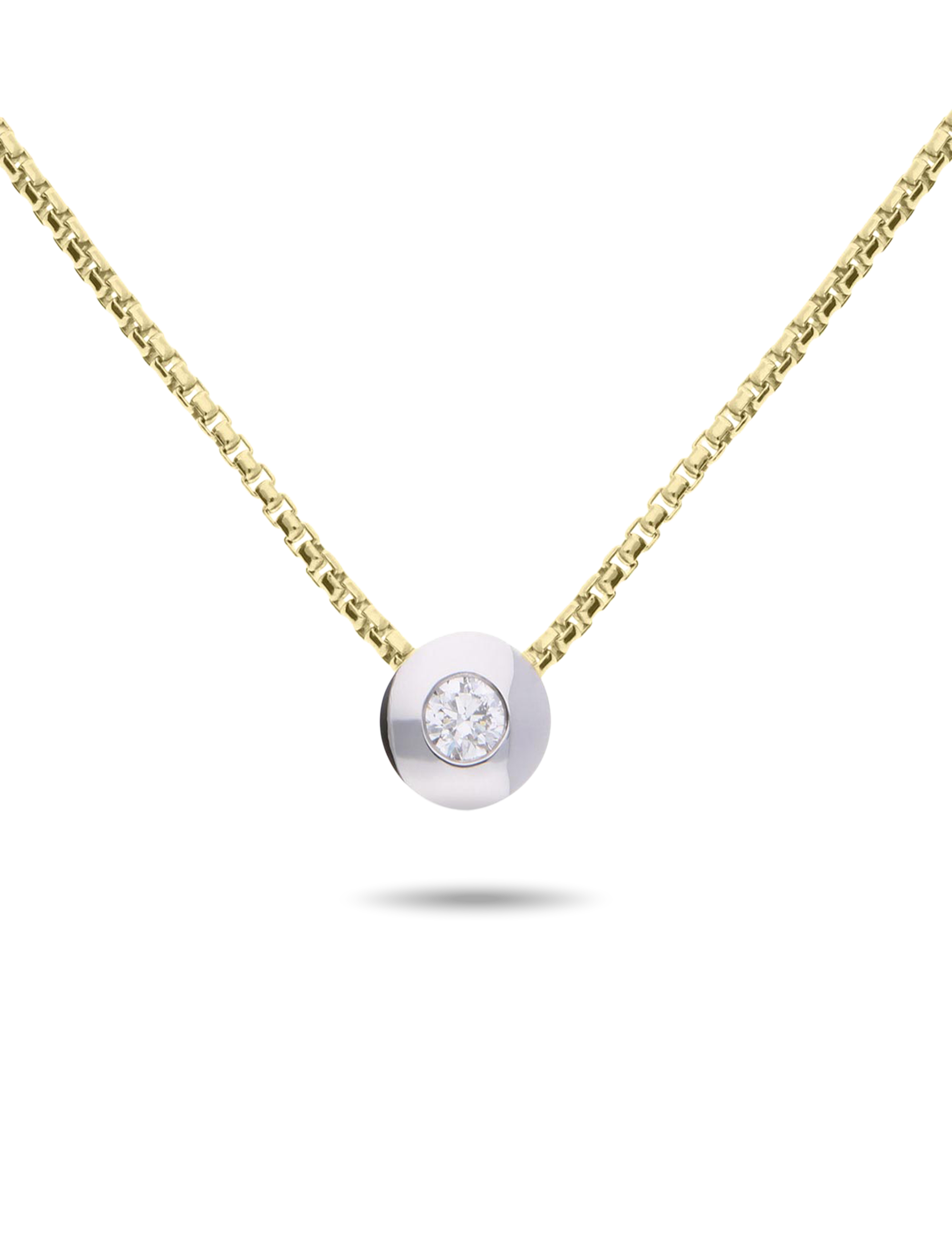 Premium Venezianerkette, 585/- Gold mit Diamant Anhänger 0,25 Karat