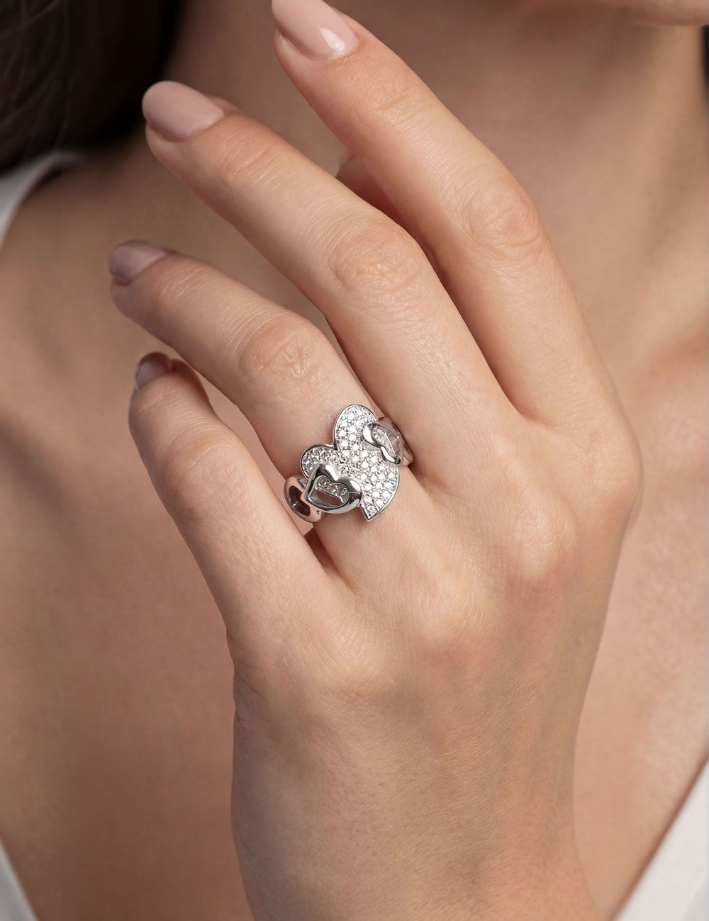 Ring "Herz" aus 925/- Sterlingsilber, rhodiniert