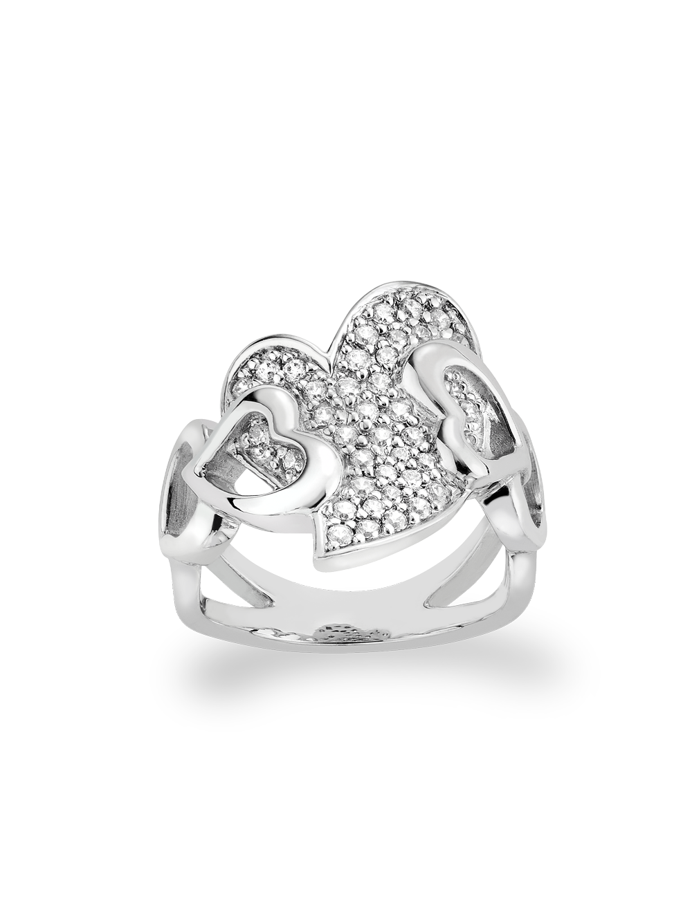 Ring "Herz" aus 925/- Sterlingsilber, rhodiniert