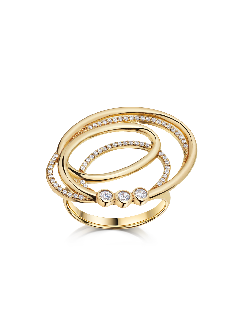 Ring 925/- Silber goldplattiert