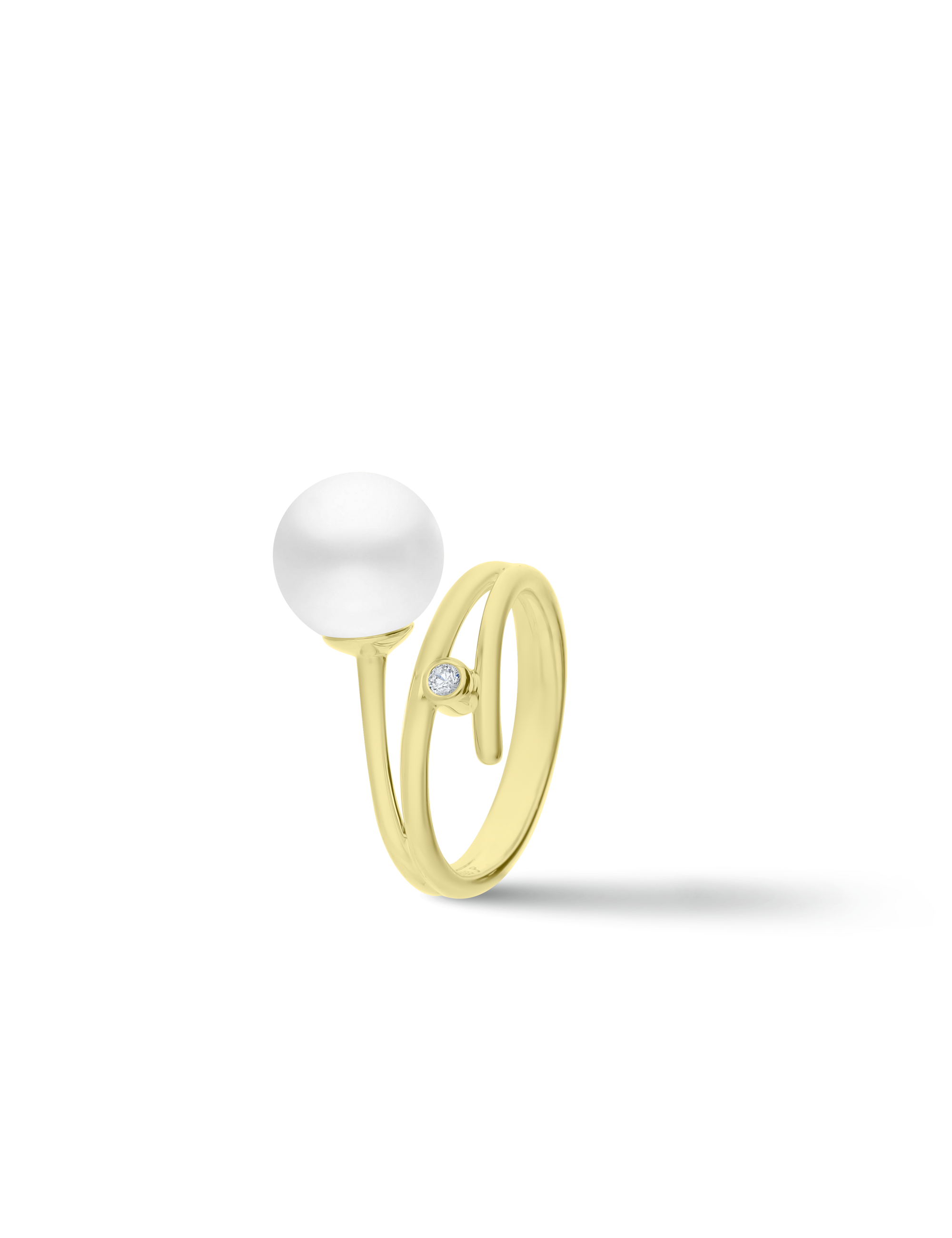 Ring, 925/- Silber goldplattiert mit Perle