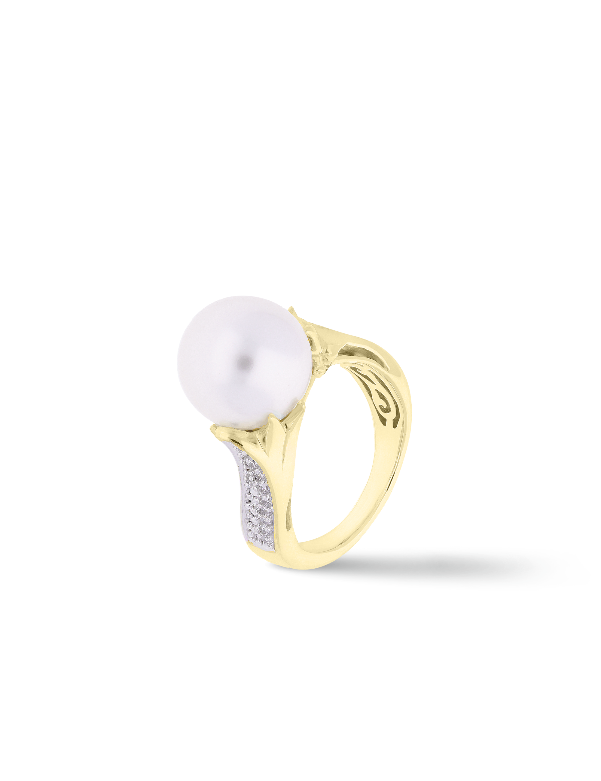 Ring, 925/- Silber goldplattiert mit Perle