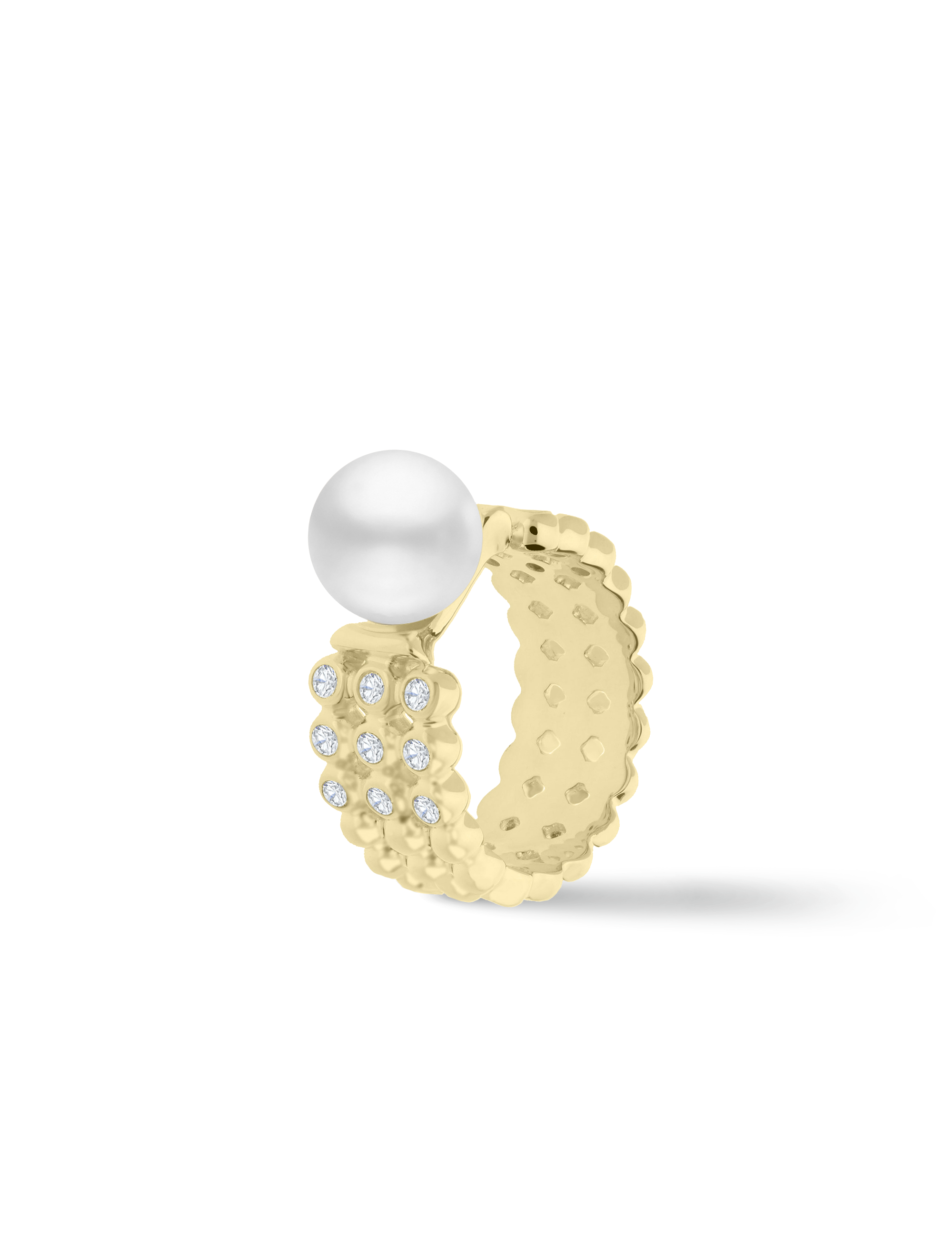Ring, 925/- Silber goldplattiert mit Perle