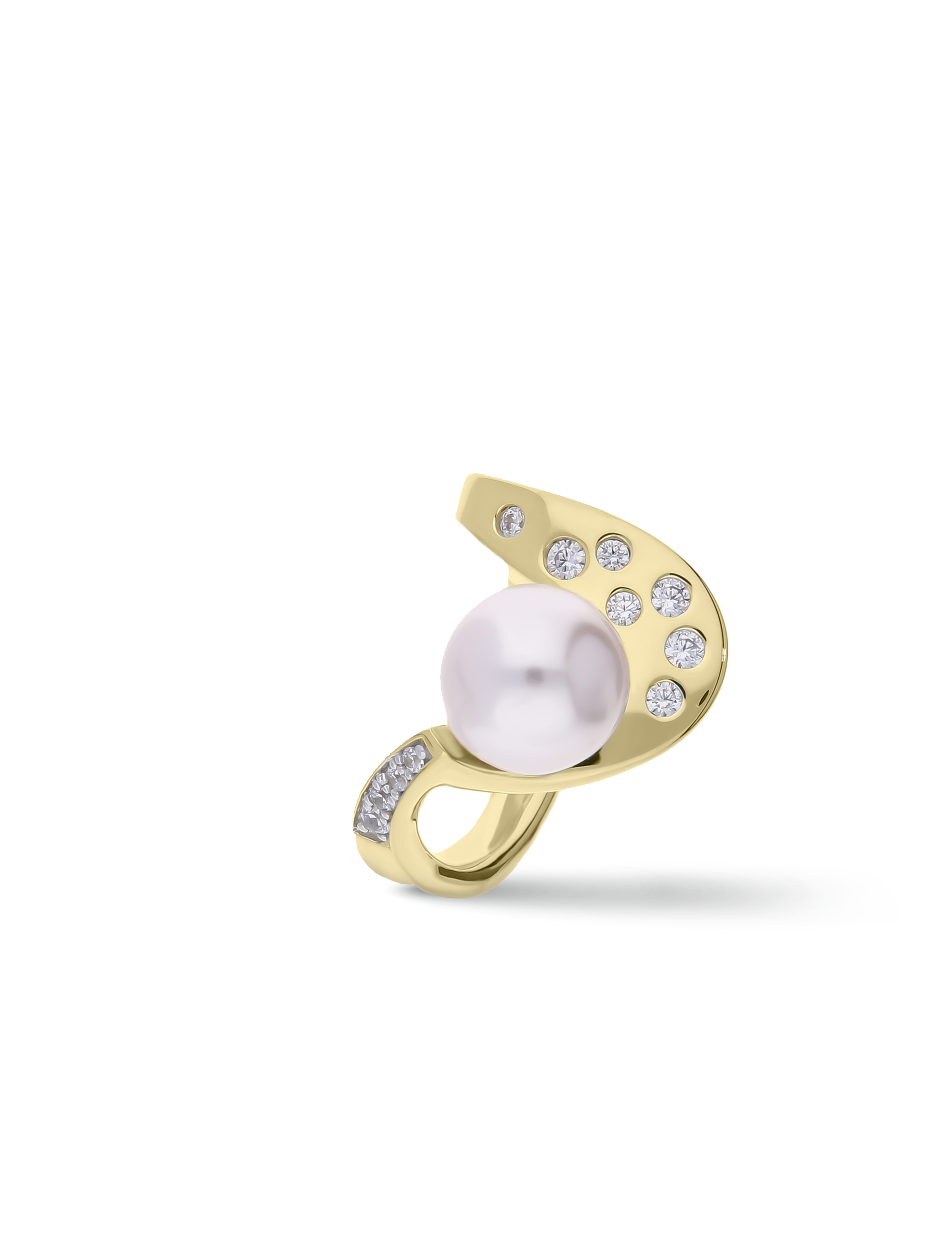 Ring, 925/- Silber goldplattiert mit Perle