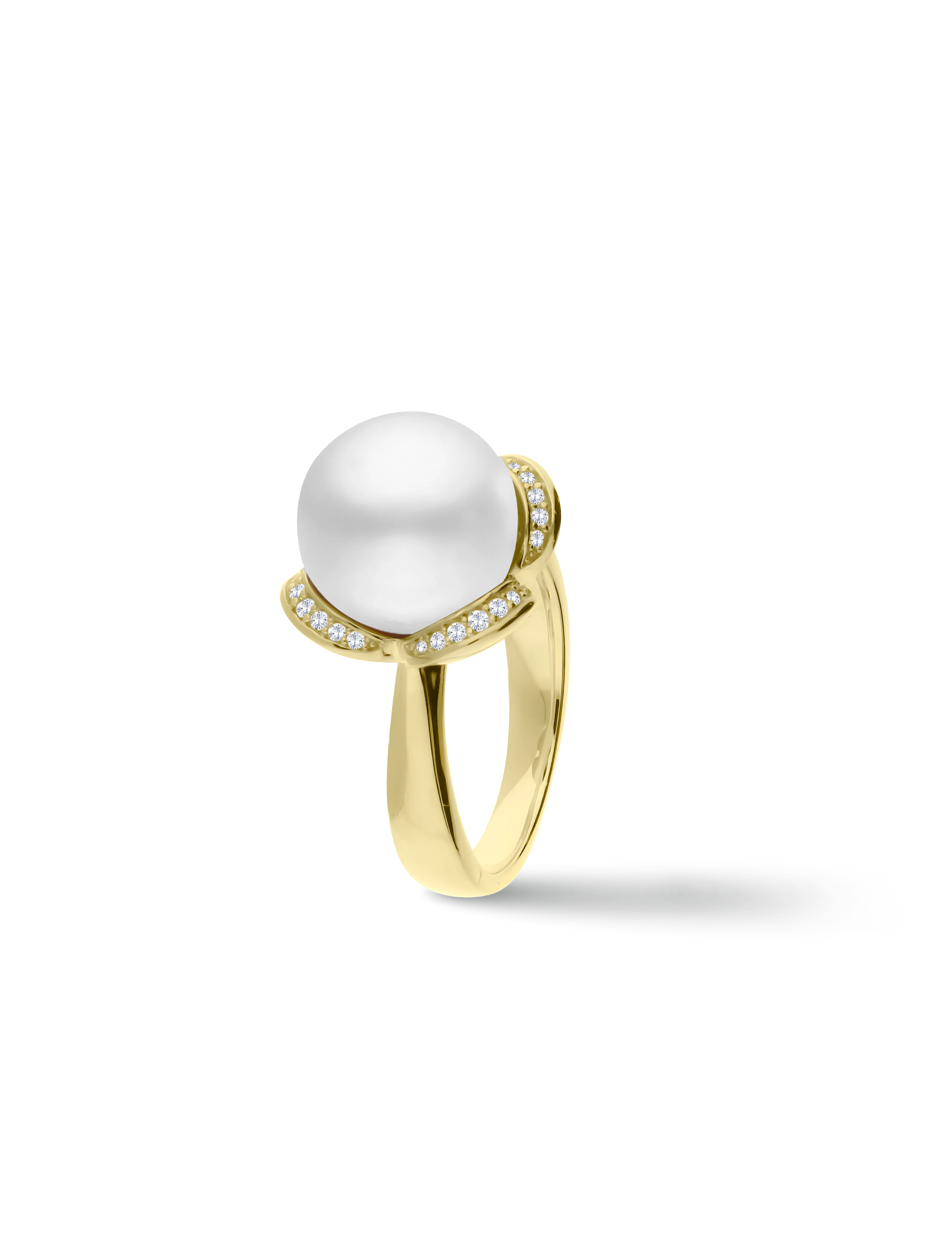 Ring, 925/- Silber goldplattiert mit Perle 12mm