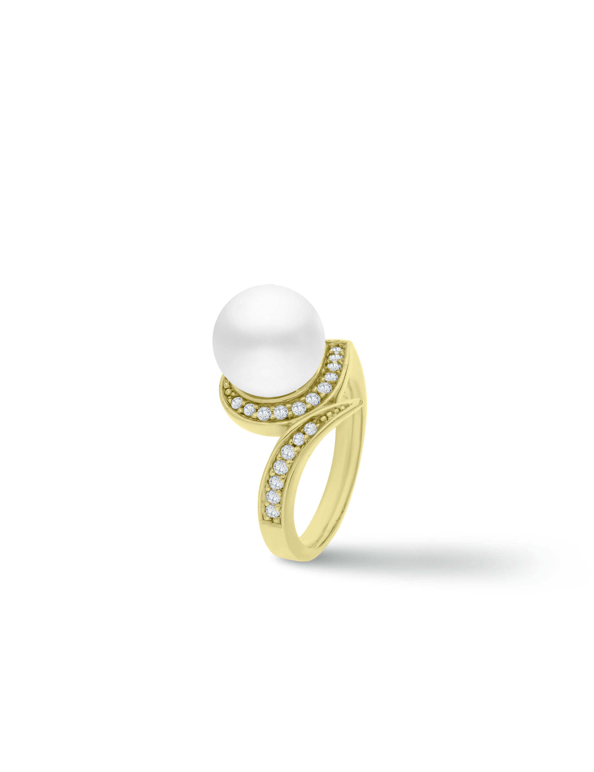 Ring, 925/- Silber goldplattiert mit Perle 12mm