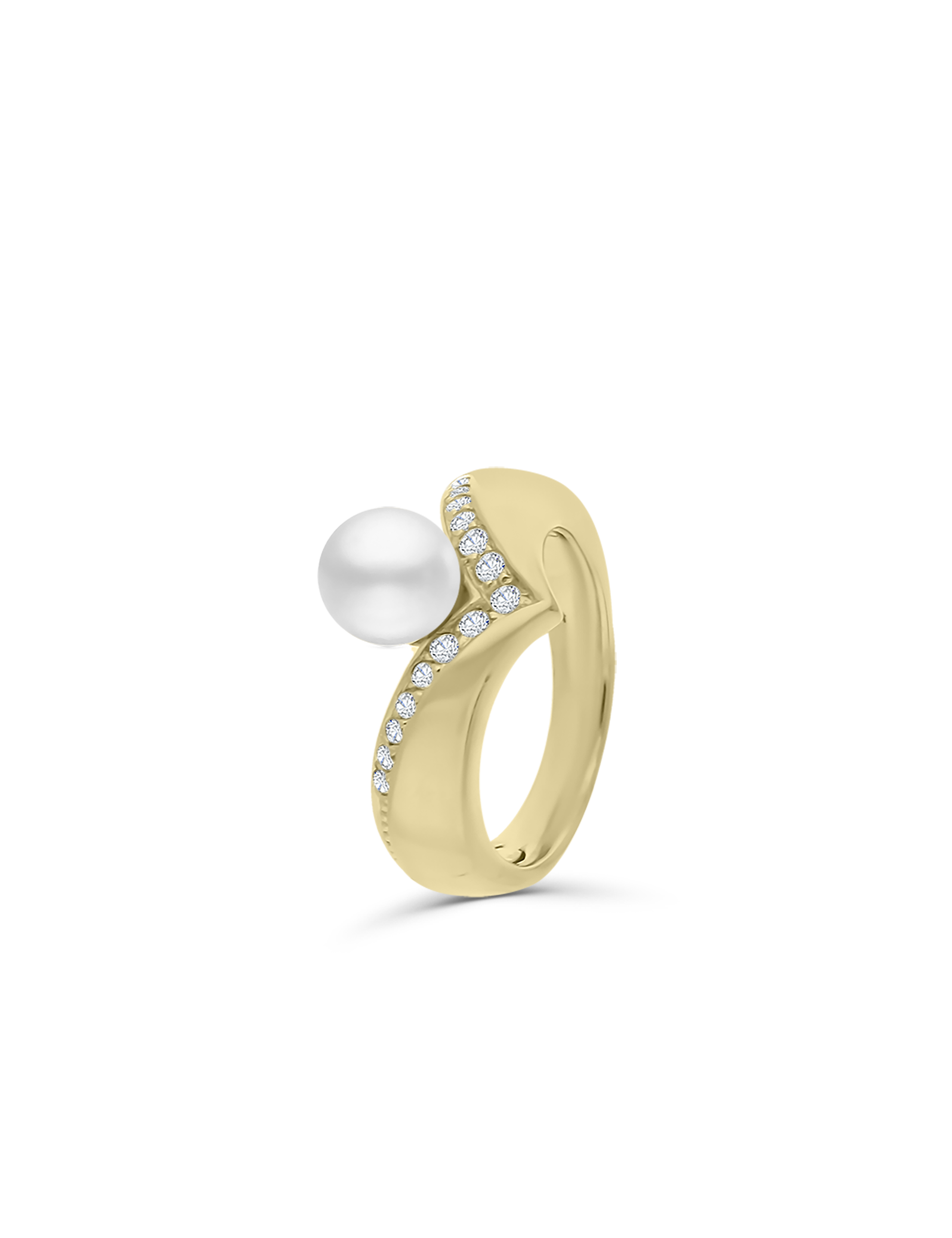 Ring, 925/- Silber goldplattiert mit Perle 7mm