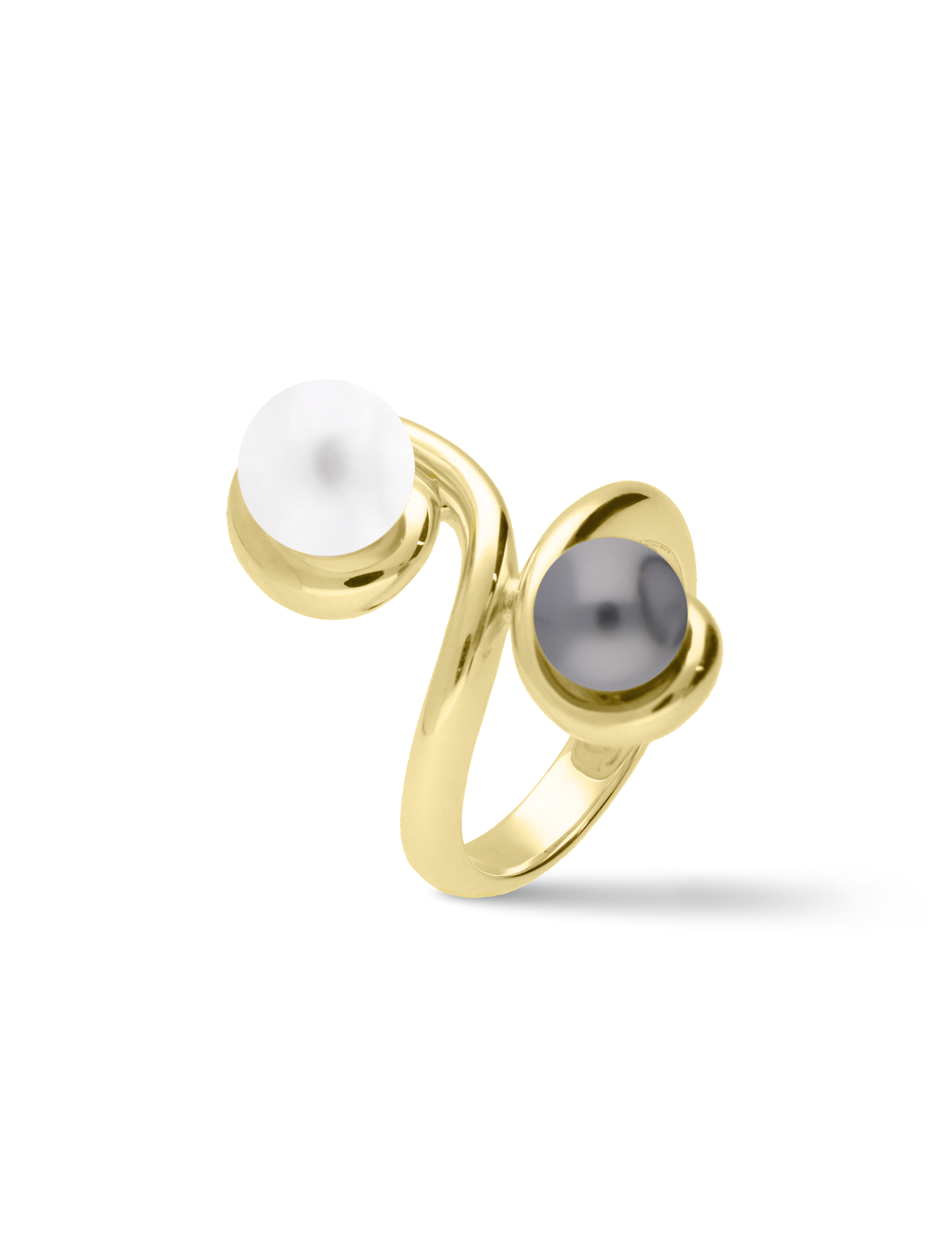 Ring, 925/- goldplattiert mit Perlen