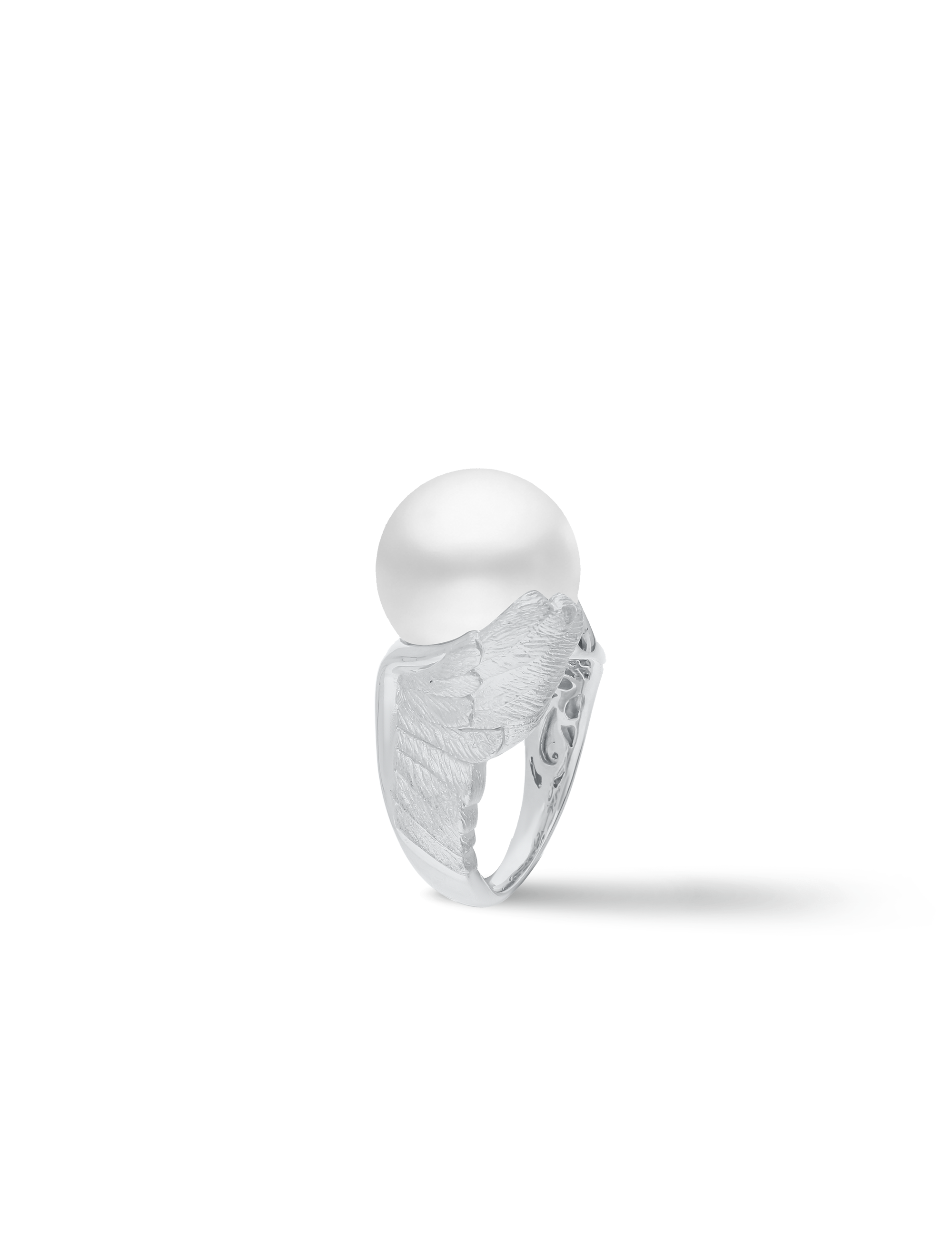 Ring, 925/- Silber rhodiniert mit Perle
