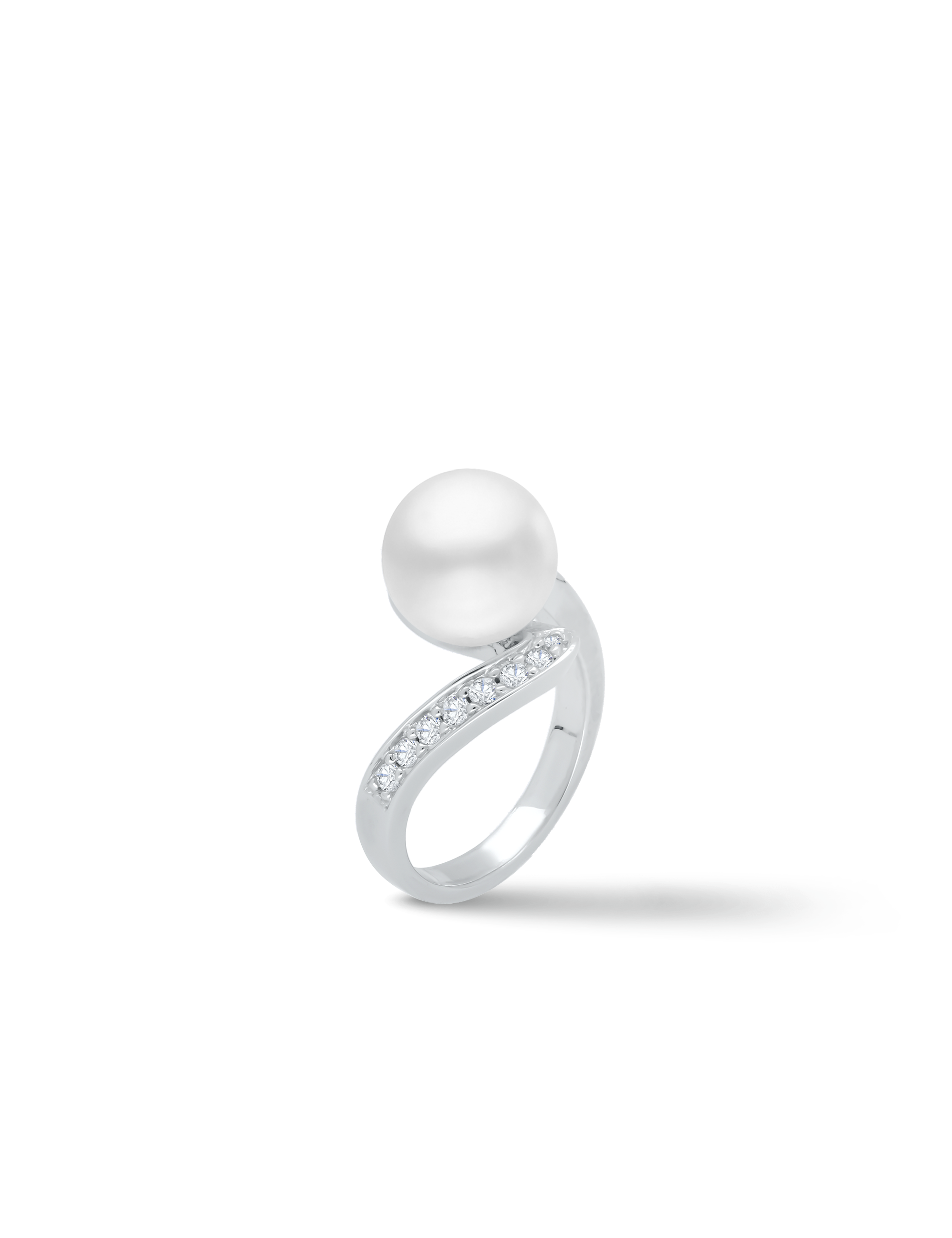 Ring, 925/- Silber rhodiniert mit Perle 10mm