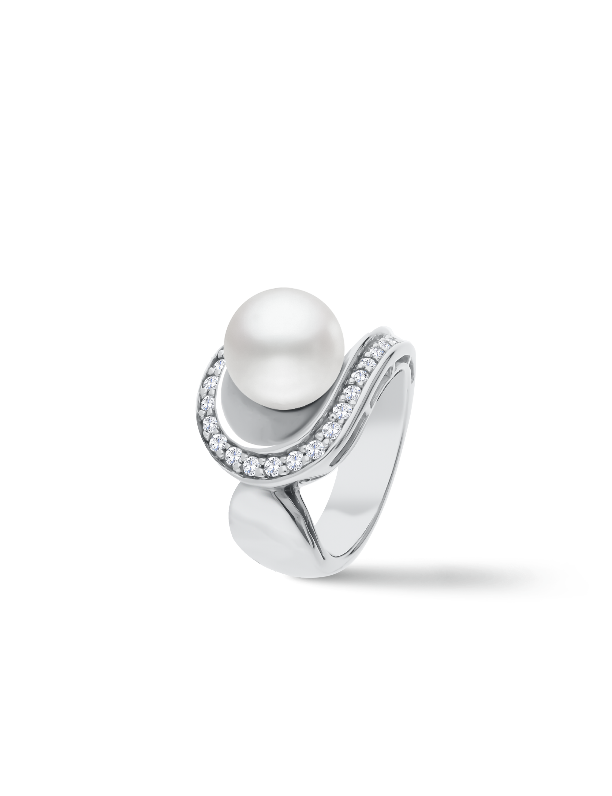 Ring, 925/- Silber rhodiniert mit Perle 10mm