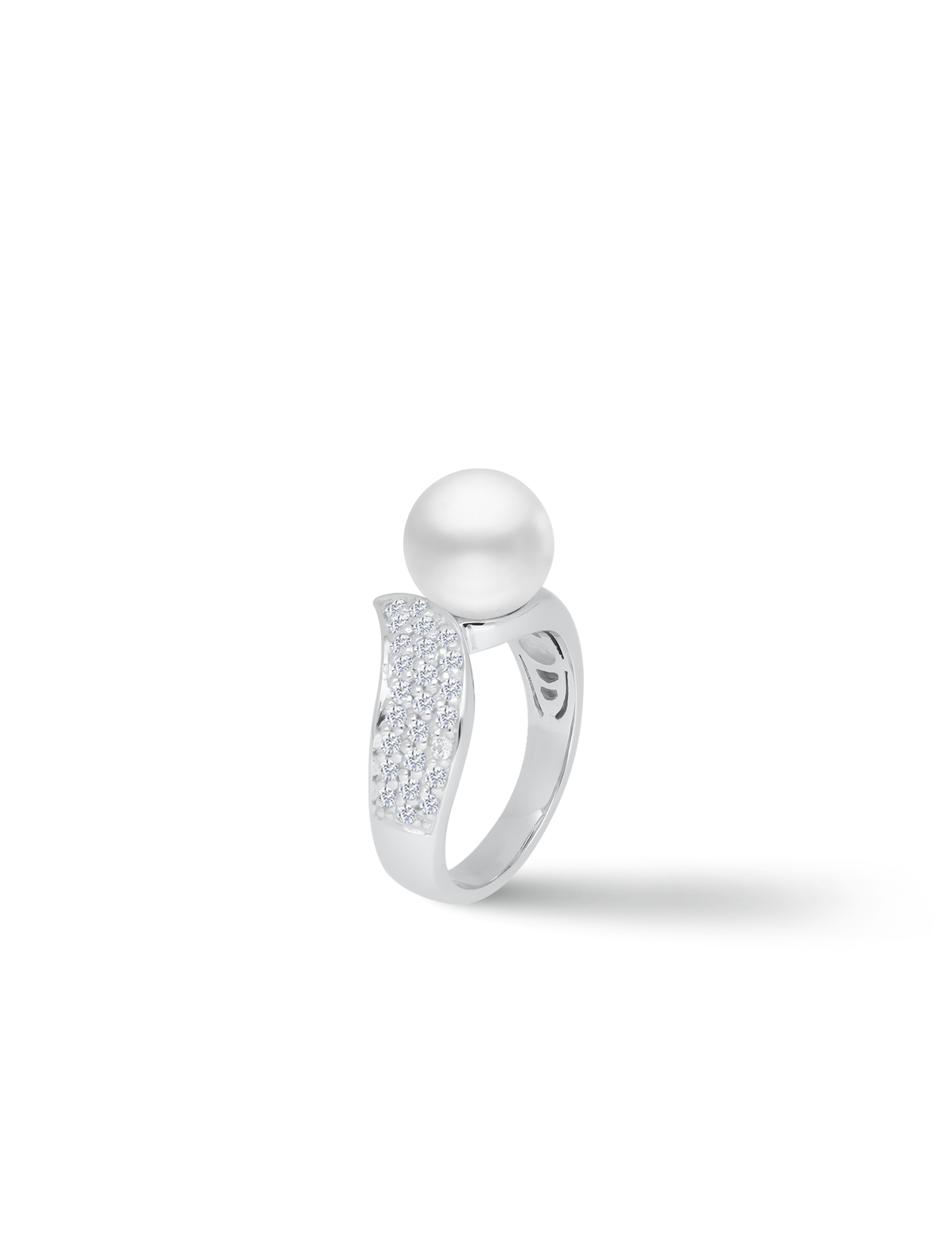 Ring, 925/- Silber rhodiniert mit Perle 12mm