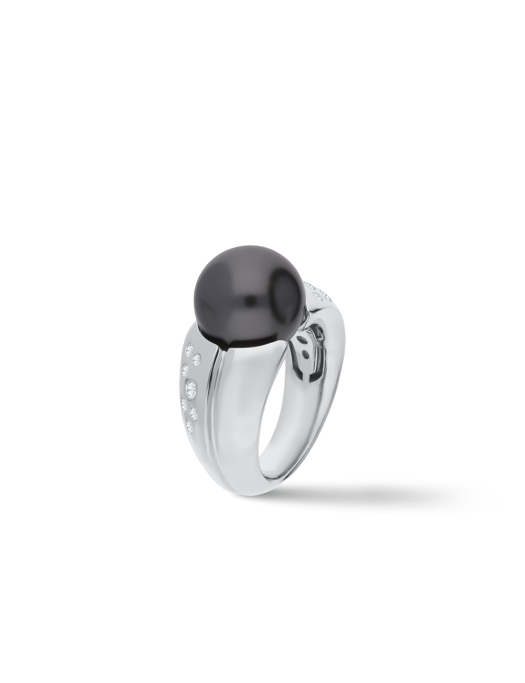 Ring, 925/- Silber rhodiniert mit Perle 12mm