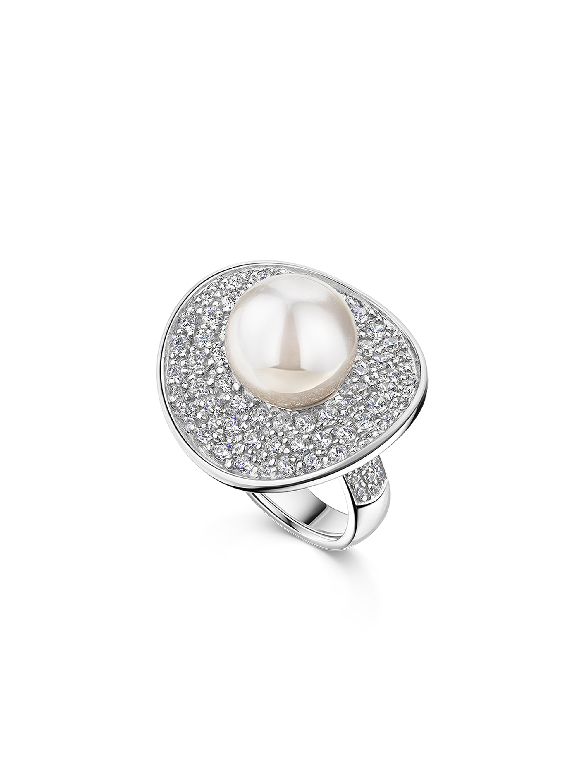 Ring 925 Silber rhodiniert mit Perle 12mm weiss 17466_2