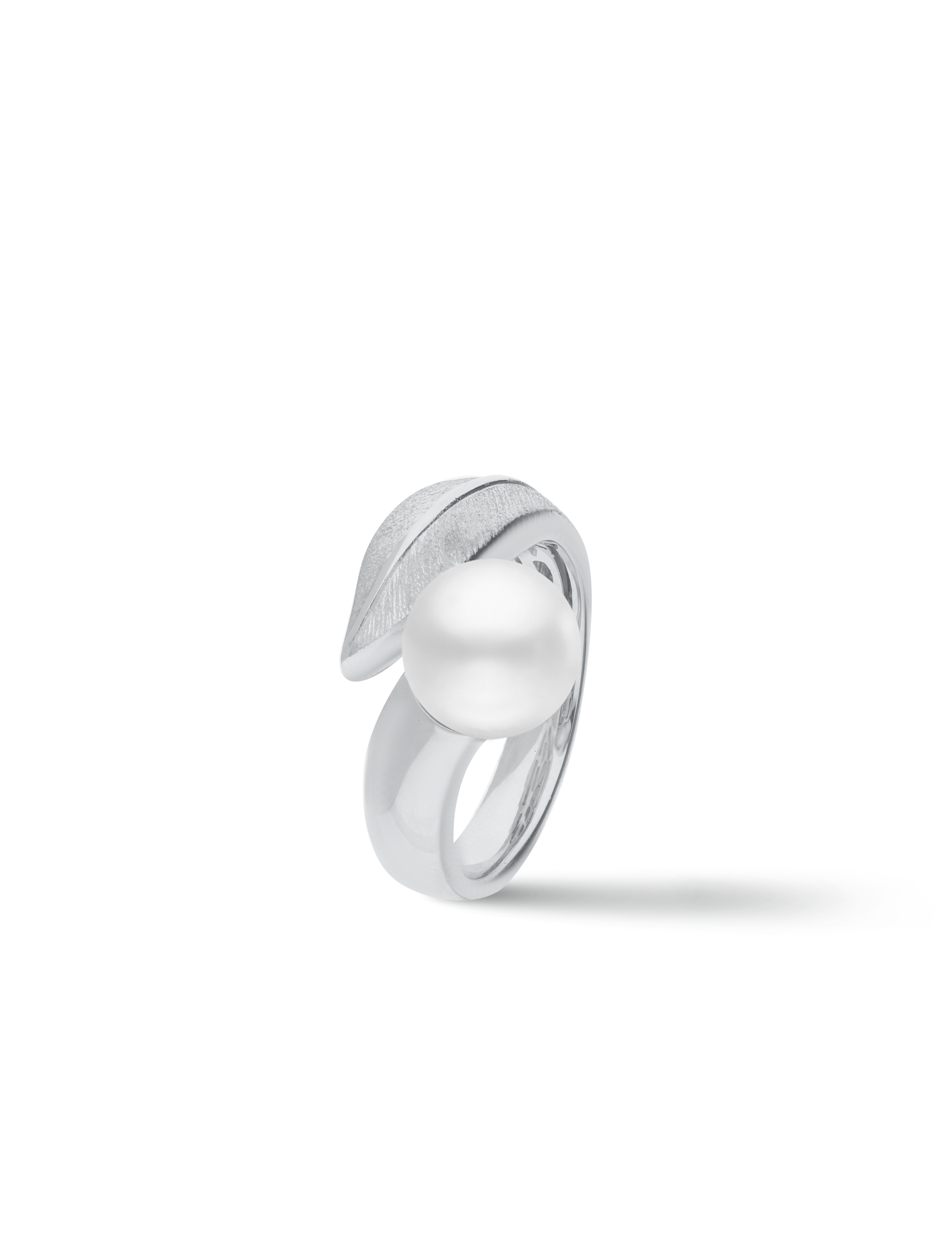 Ring, 925/- Silber rhodiniert mit Perle 9mm