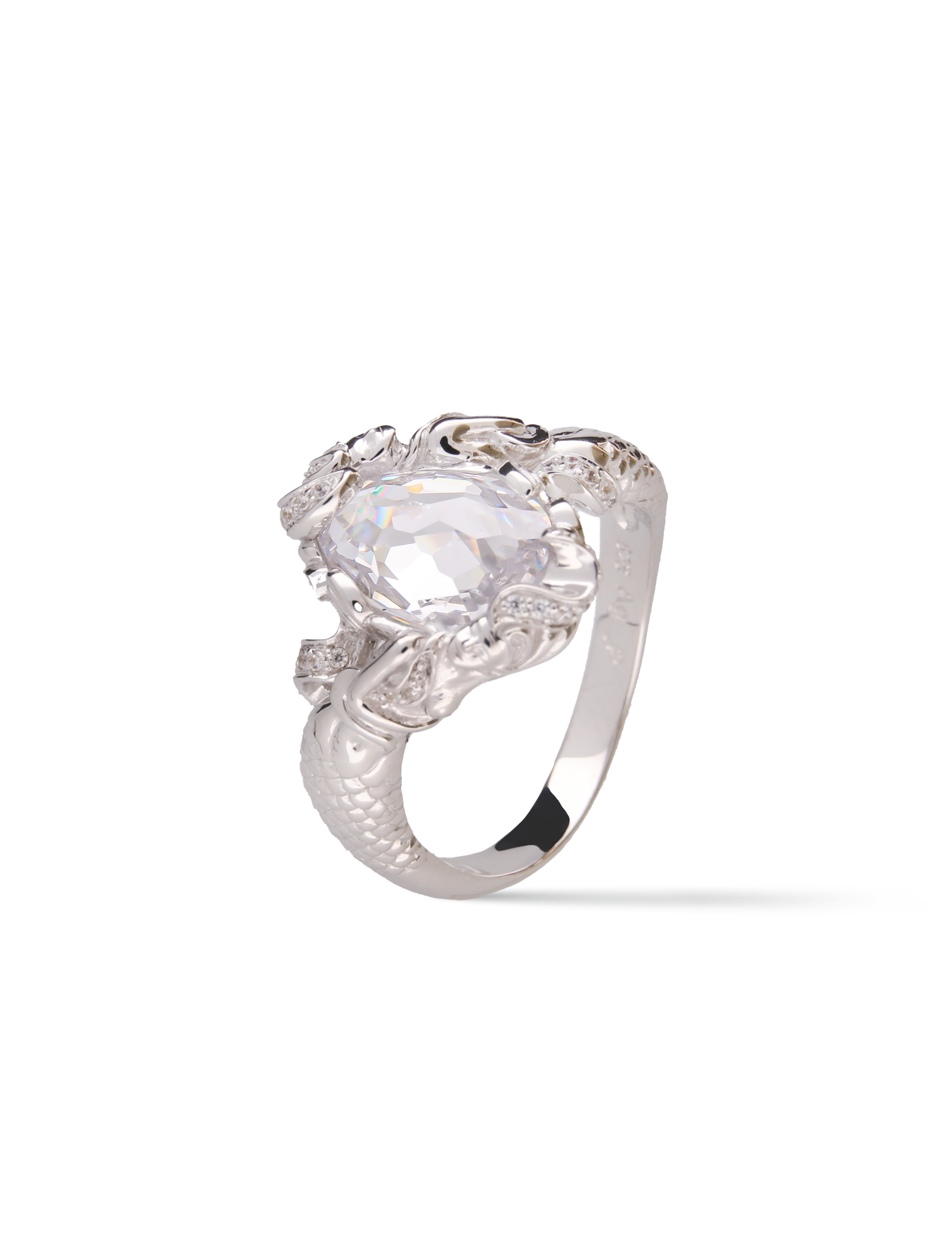 Ring, 925/- Silber rhodiniert mit Zirkonia