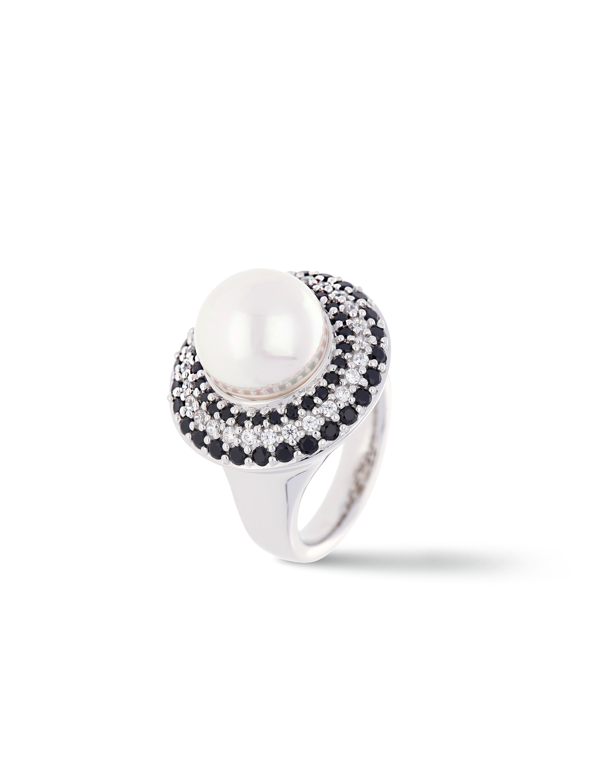 Ring 925/- Silber rhodiniert mit Zirkonia