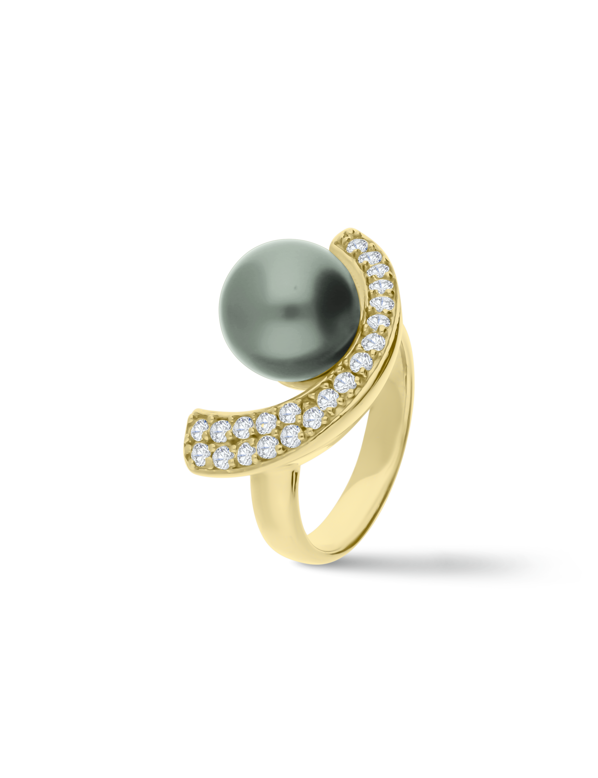 Ring, 925/- goldplattiert mit Perle 10mm