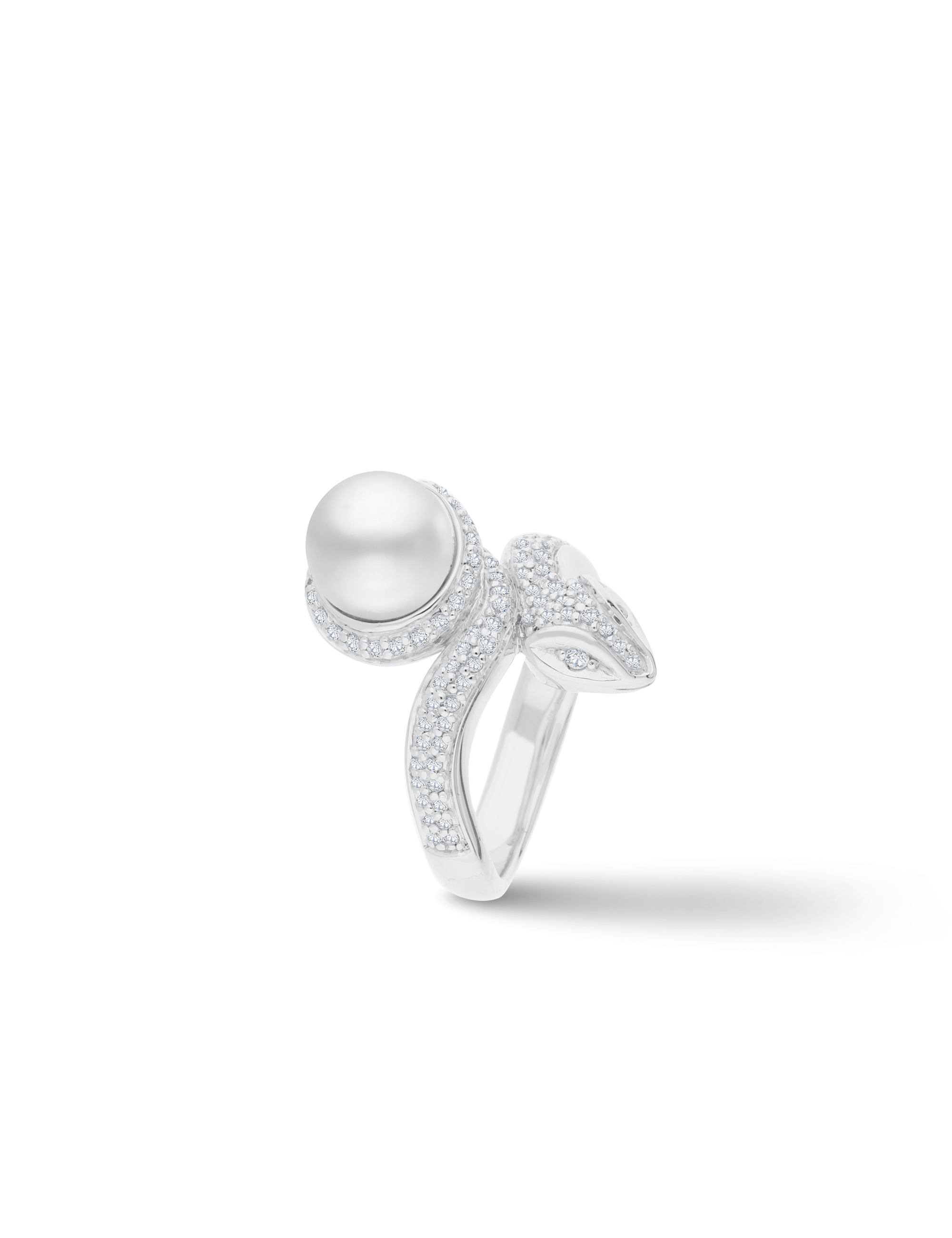Ring Schlange 925 Silber rhodiniert mit Perle 9mm_16694_2