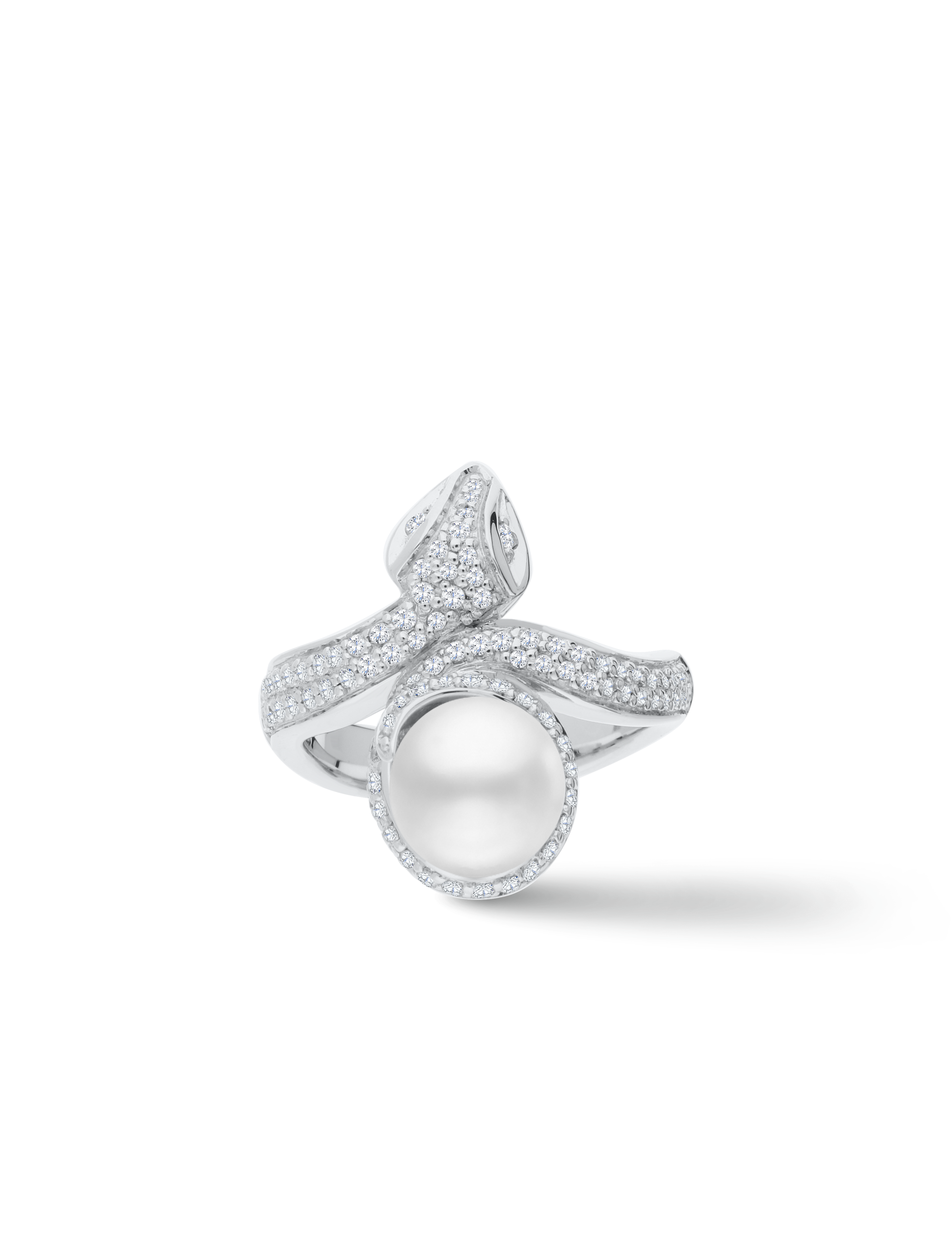 Ring Schlange 925 Silber rhodiniert mit Perle 9mm_16694_3