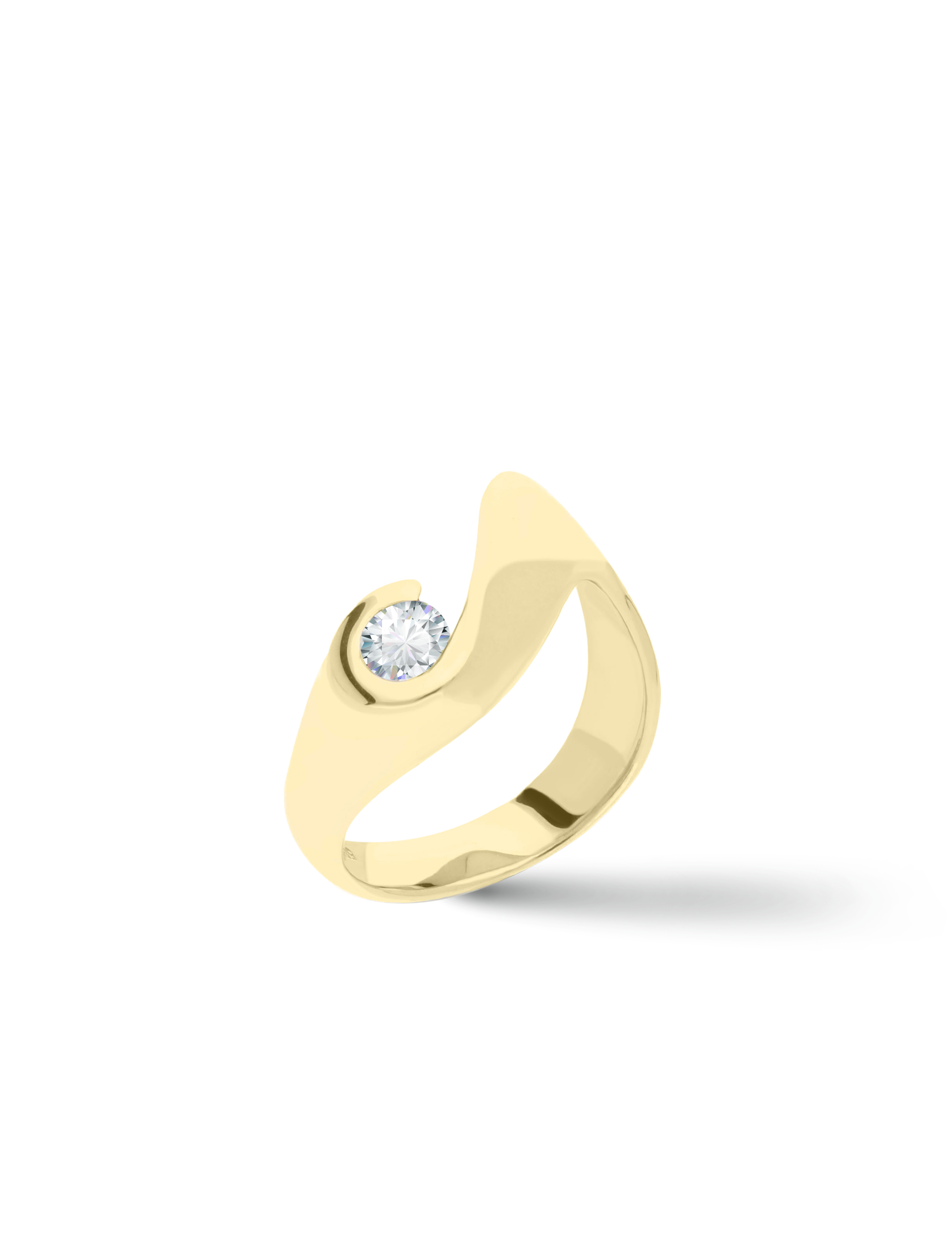Premium Ring, 585/- Gelbgold mit Diamant 0,40 Karat